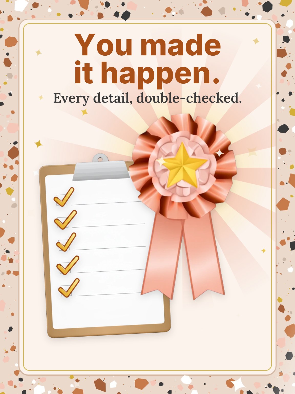 Terrazzo Gold Star Employee Appreciation Card