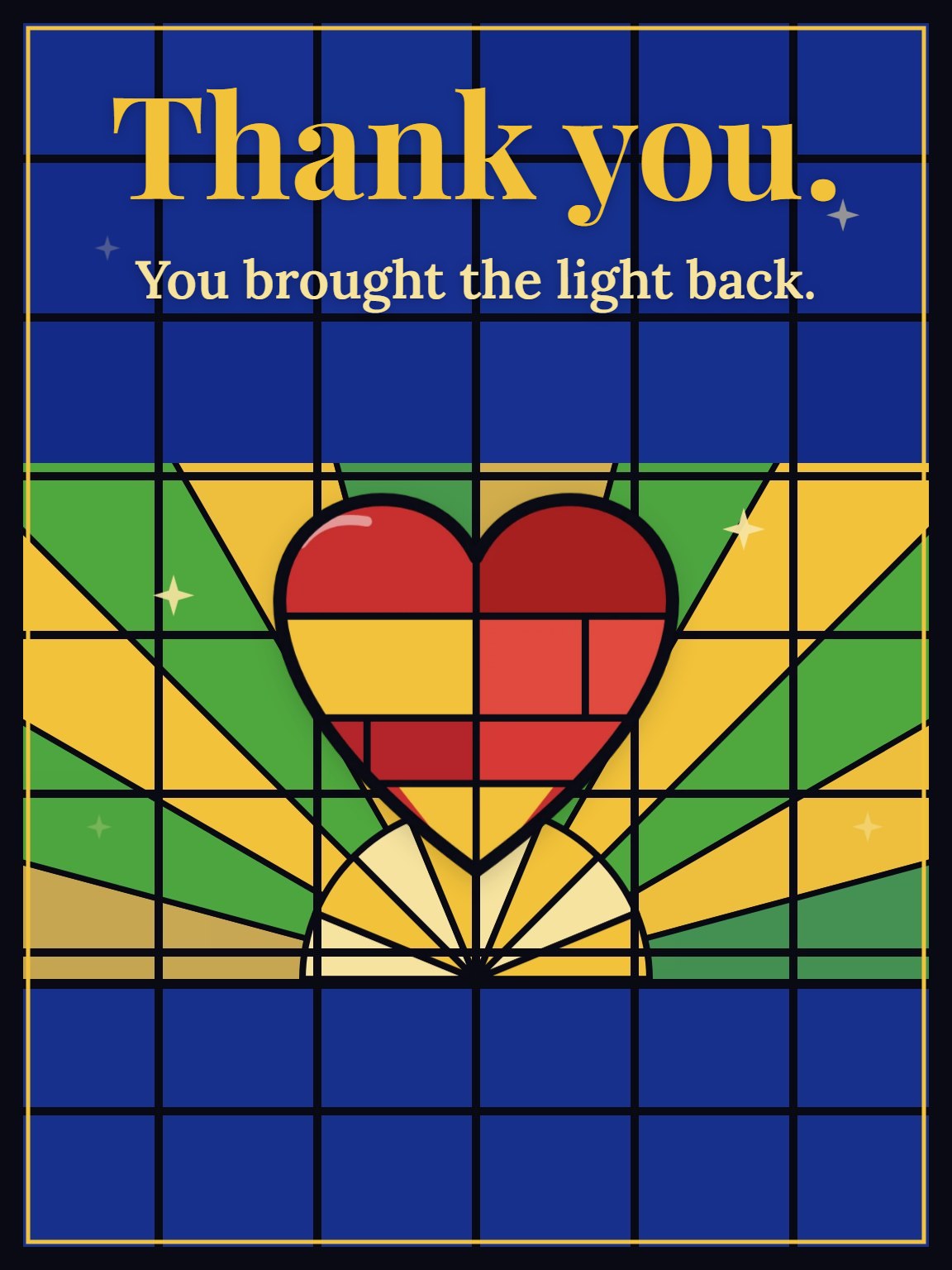 Stained Glass Dawn Healthcare Worker Thank You Card