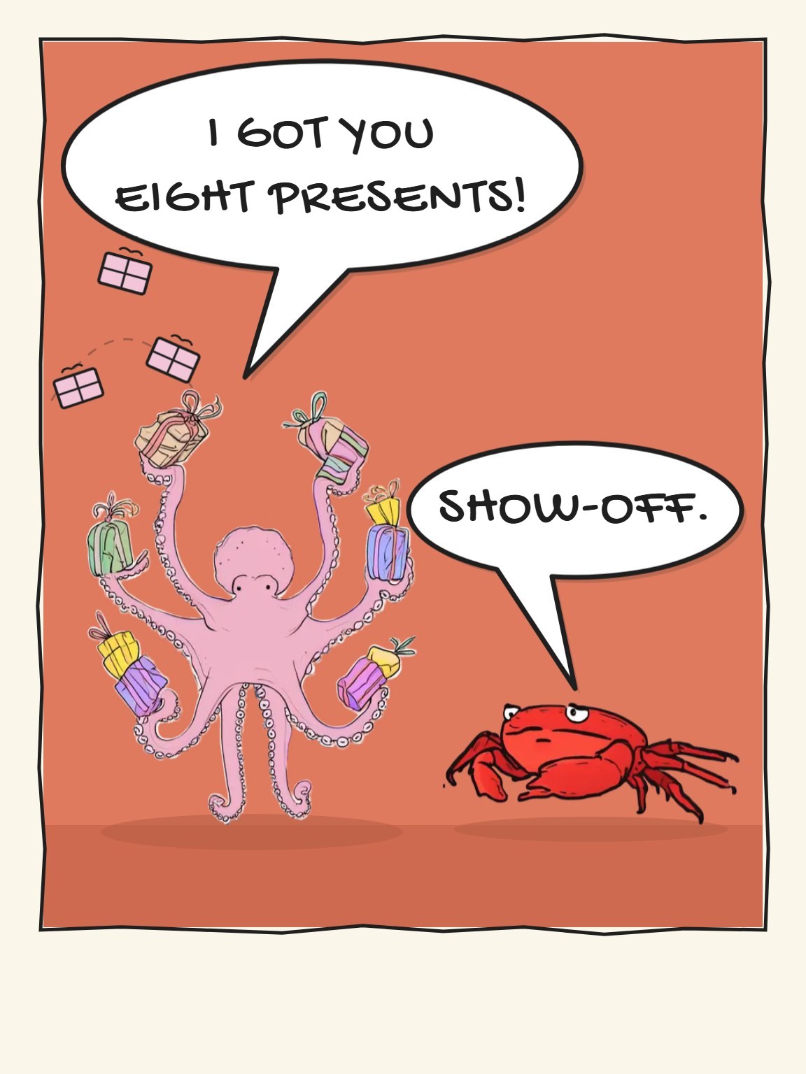 Eight Presents Funny Birthday Card