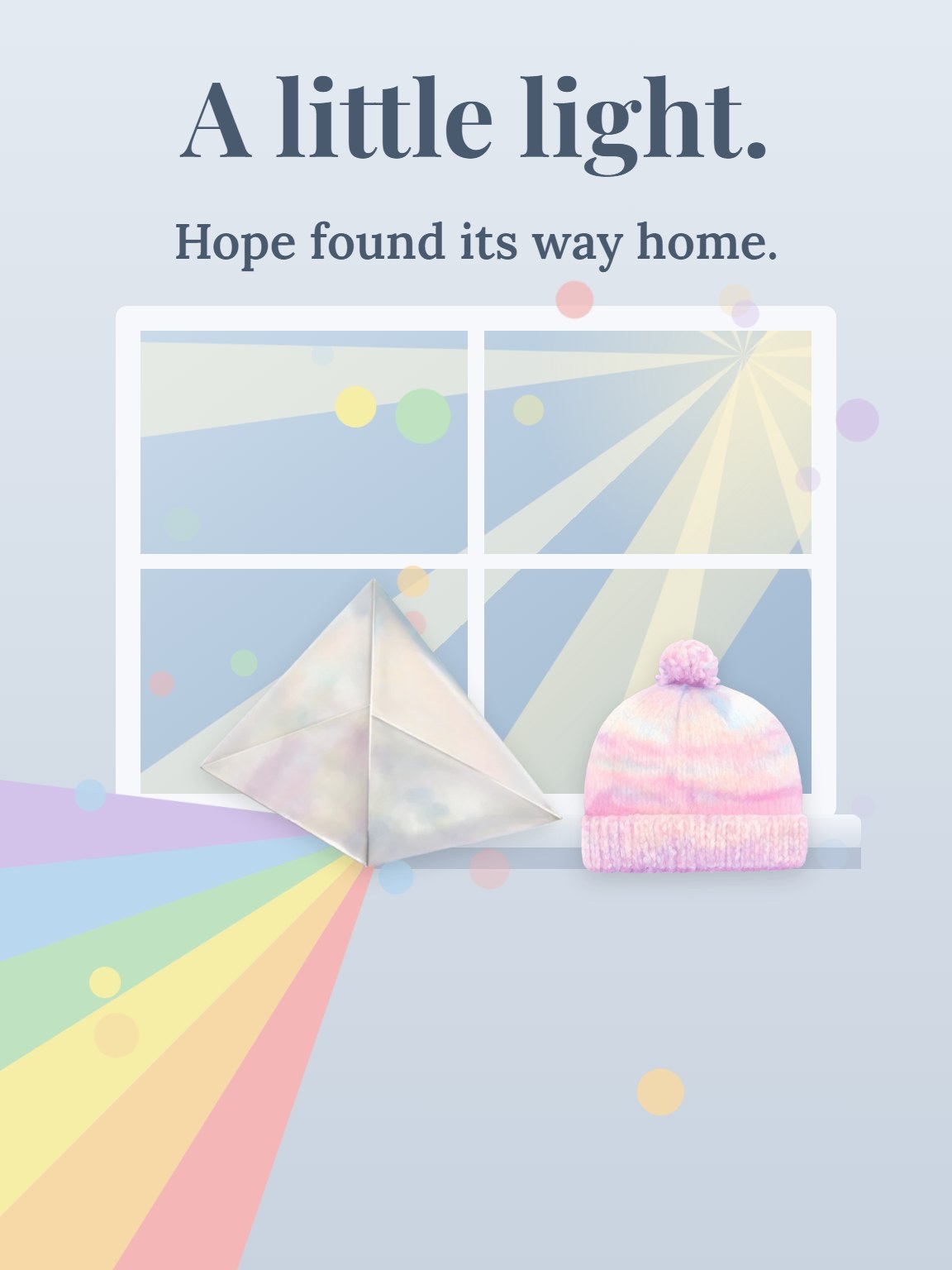 A Little Light Rainbow Baby Card