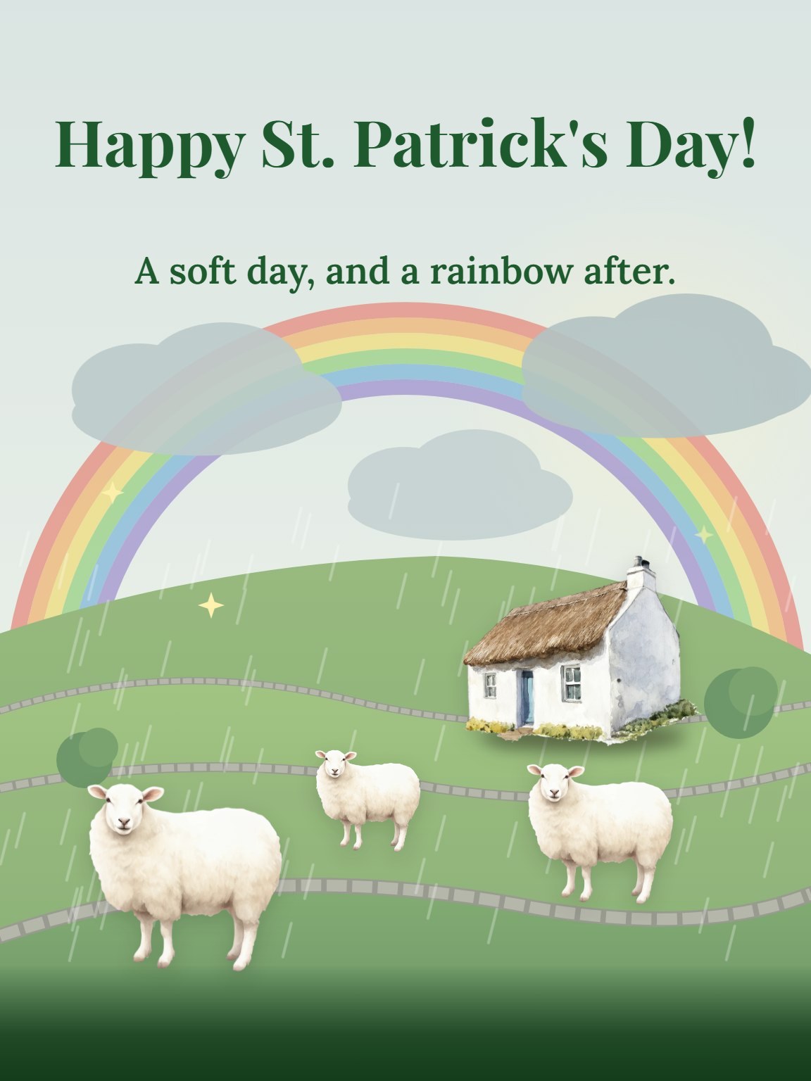 Green Hills, Stone Walls St. Patrick's Day Card
