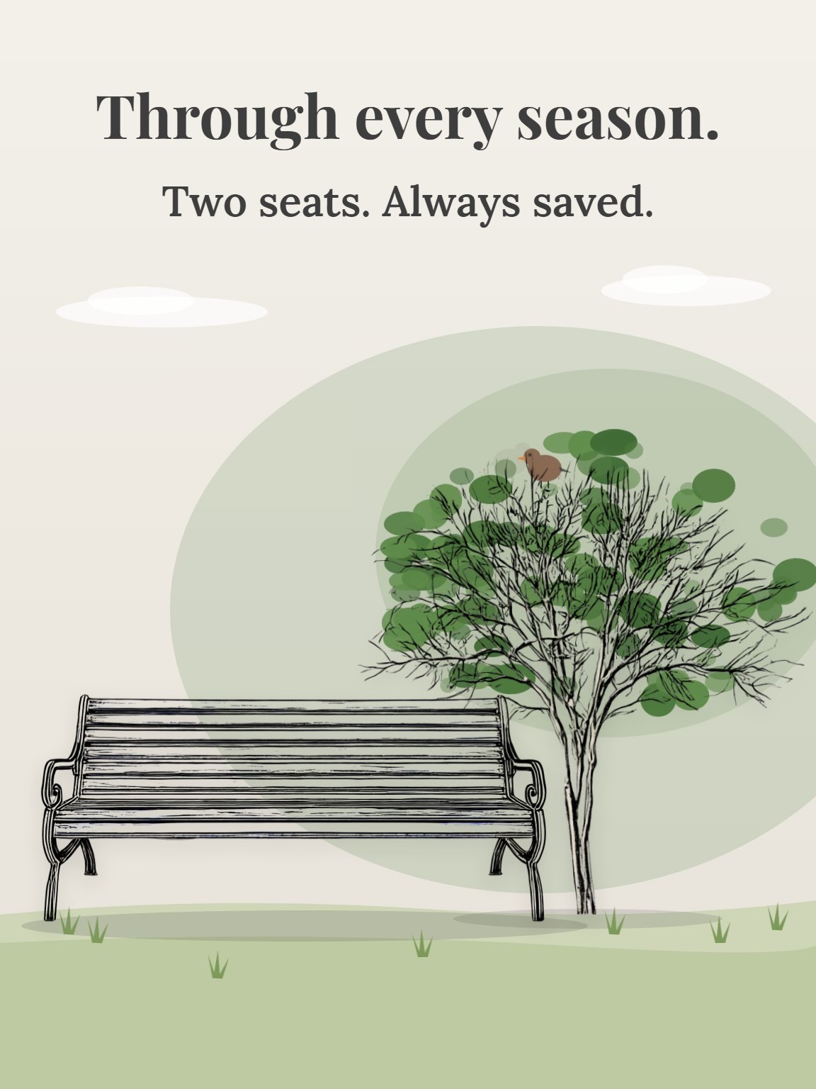 Same Bench, Different Years Friendship Card