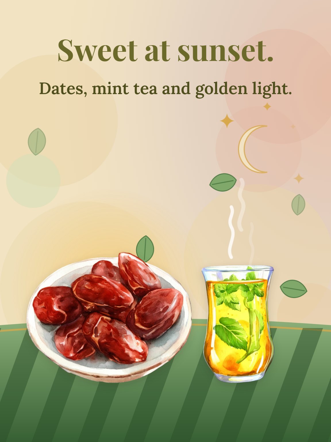 Dates and Mint Tea Ramadan Mubarak Card