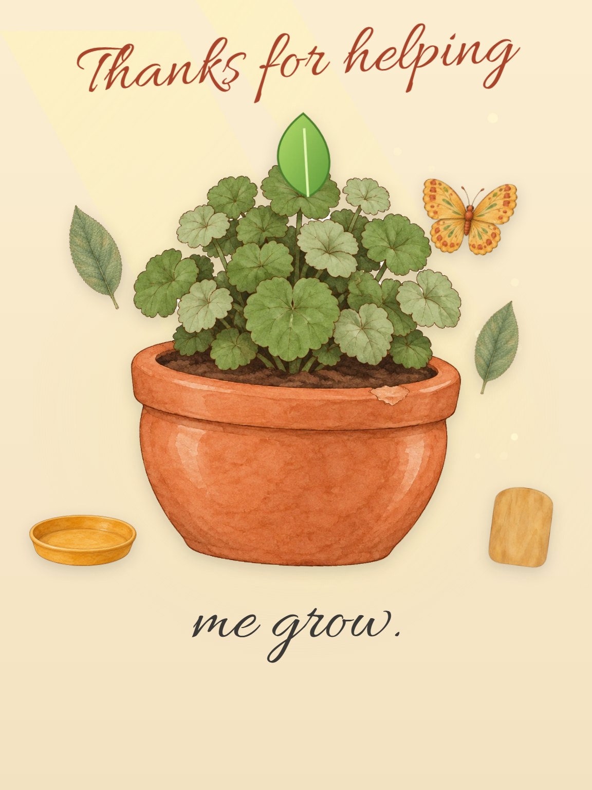 Helping Me Grow Teacher Appreciation Card