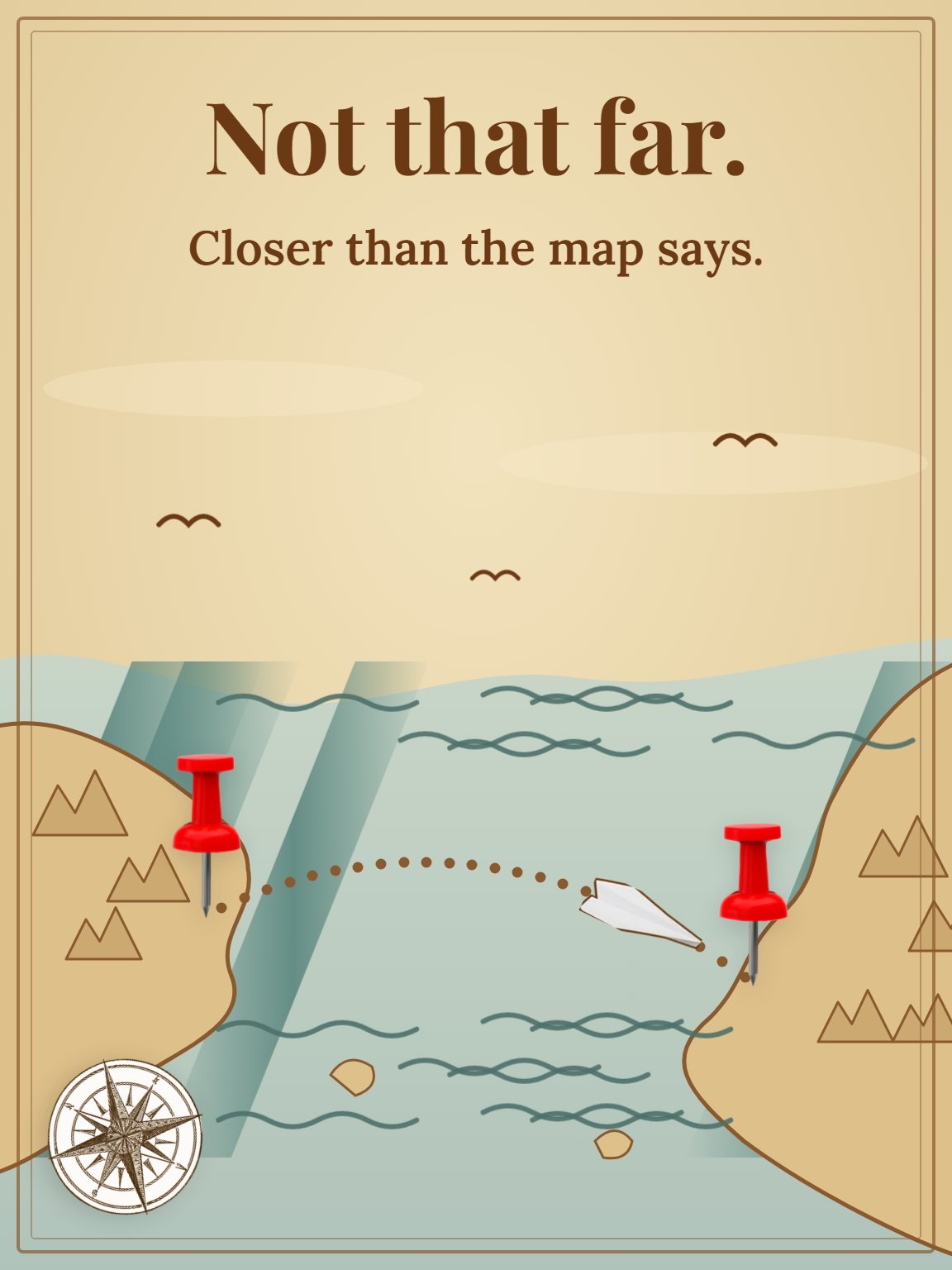 Two Pins, One Map Long-Distance Love Card