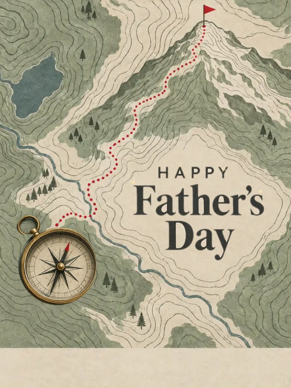 Topo Map Father's Day Card