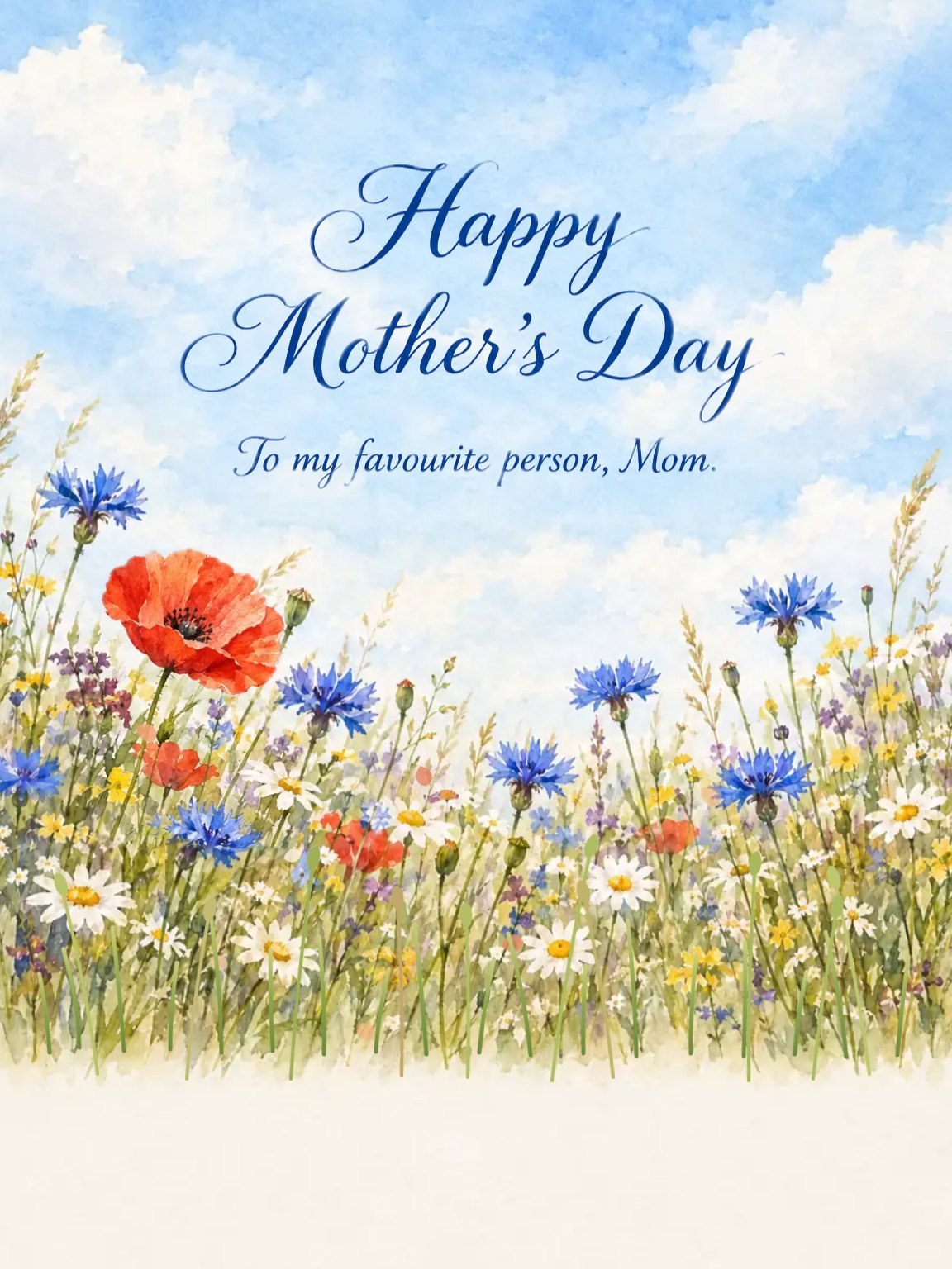 Wildflower Meadow Mother's Day Card