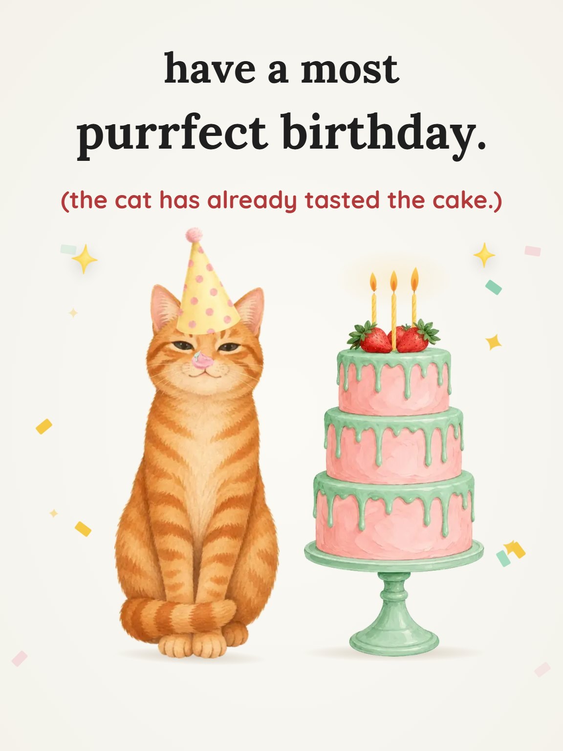 Purrfect Birthday Card