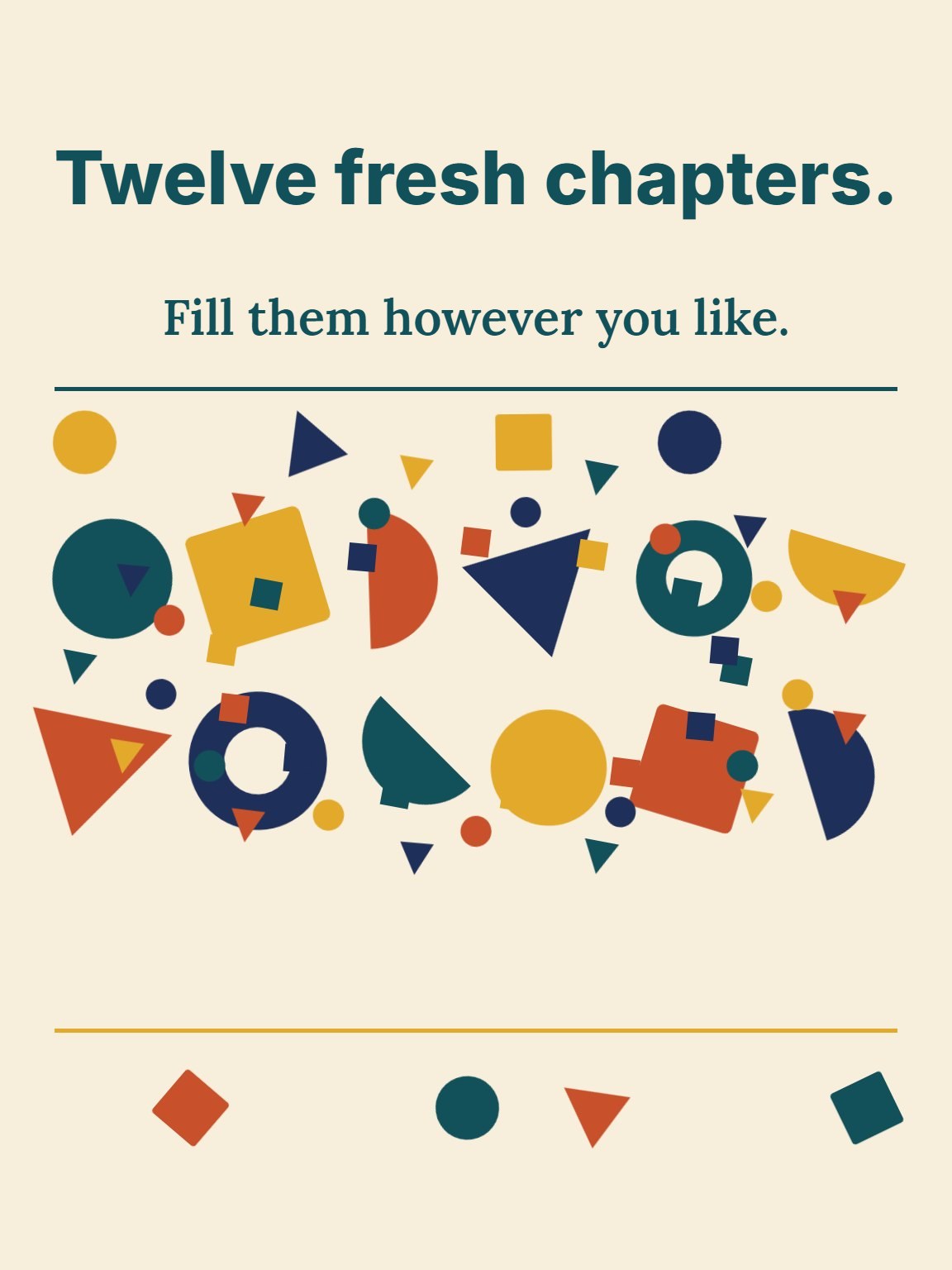 Twelve Fresh Chapters New Year Card