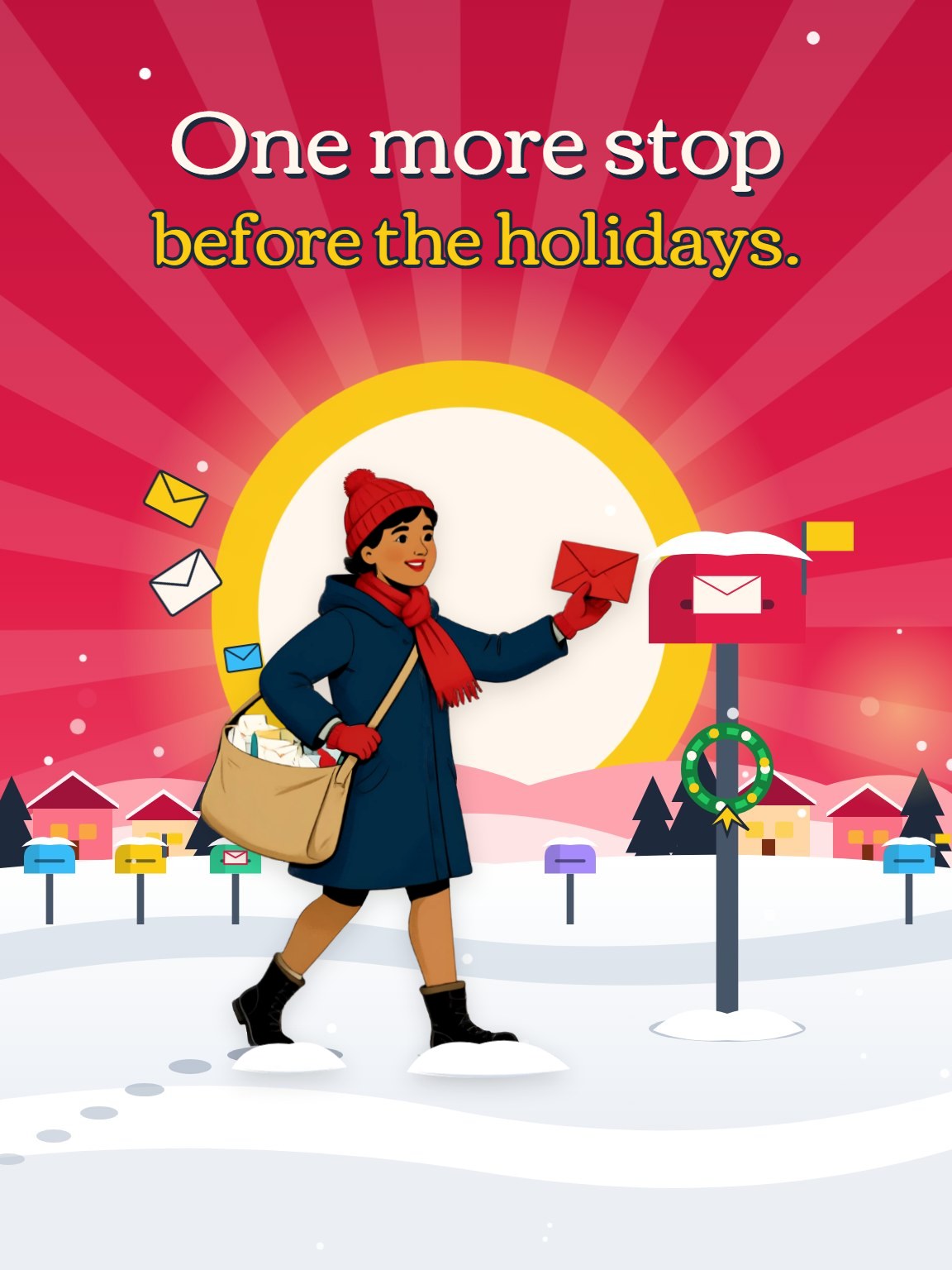Snowy Mail Route Christmas Card