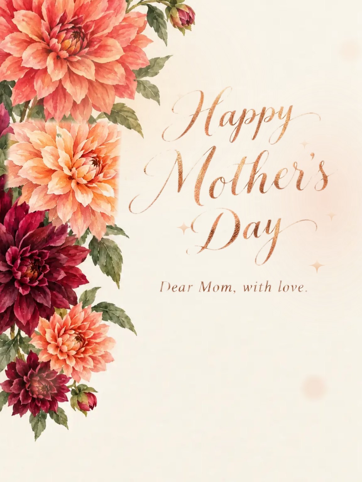Dahlia Garden Mother's Day Card