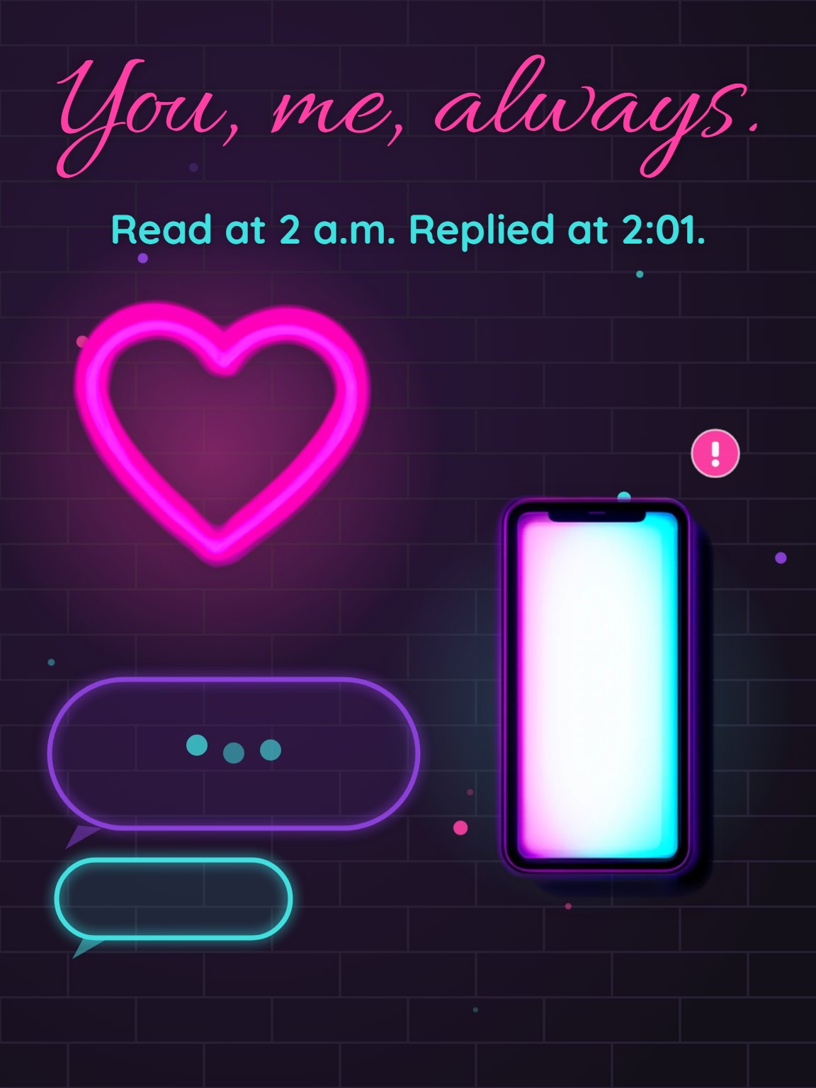 Neon Group Chat Galentine's Day Card