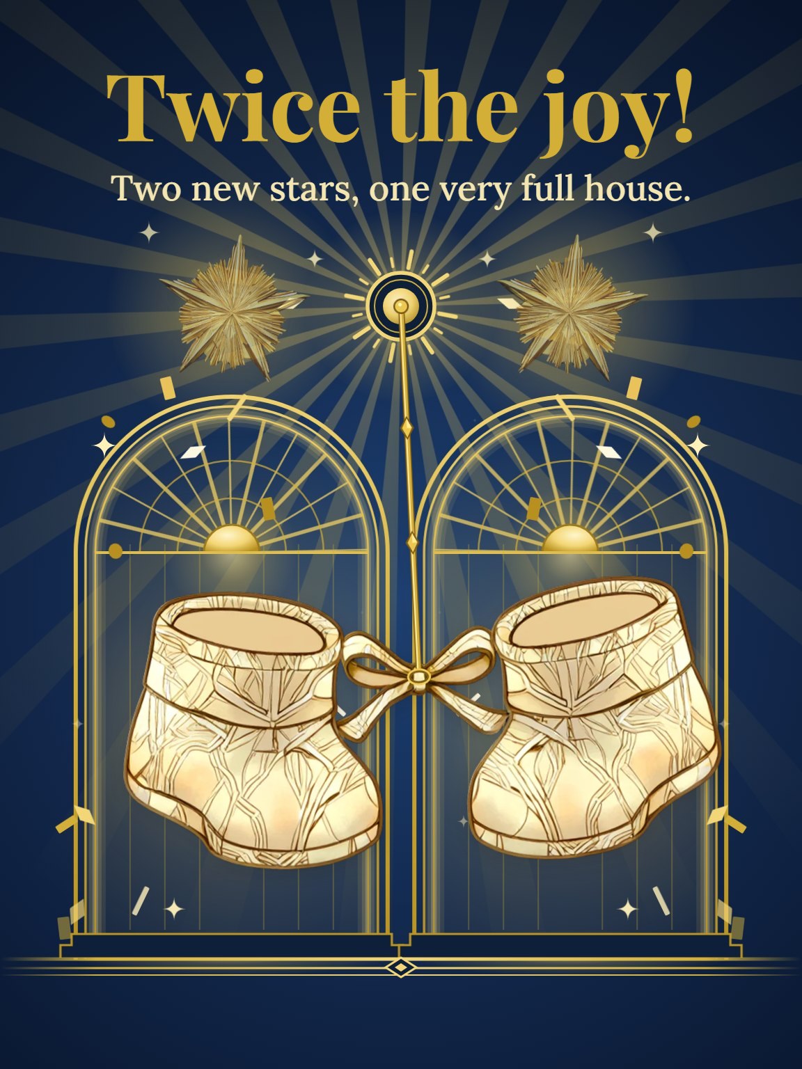 Twice the Joy New Baby Twins Card