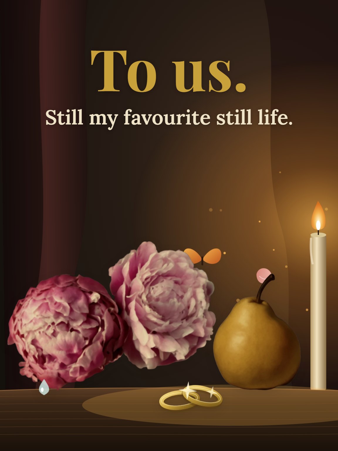 Still Life, Two Rings Wedding Anniversary Card