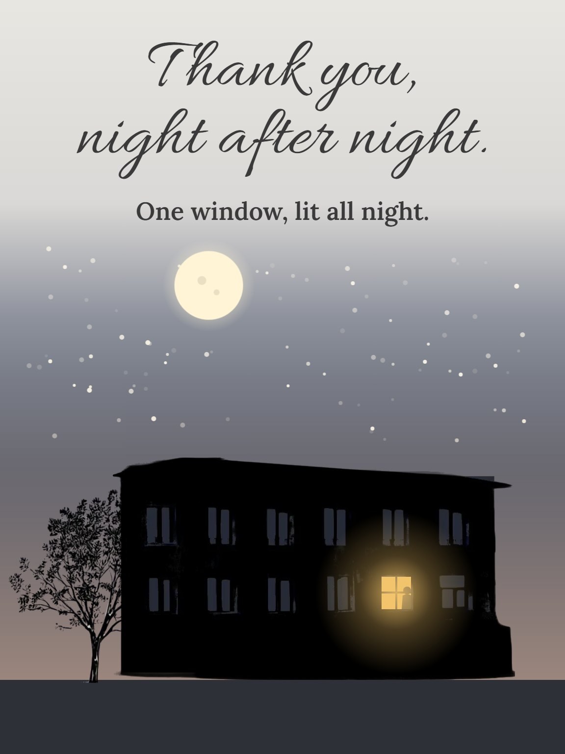 One Lit Window Nurses and Doctors Day Card