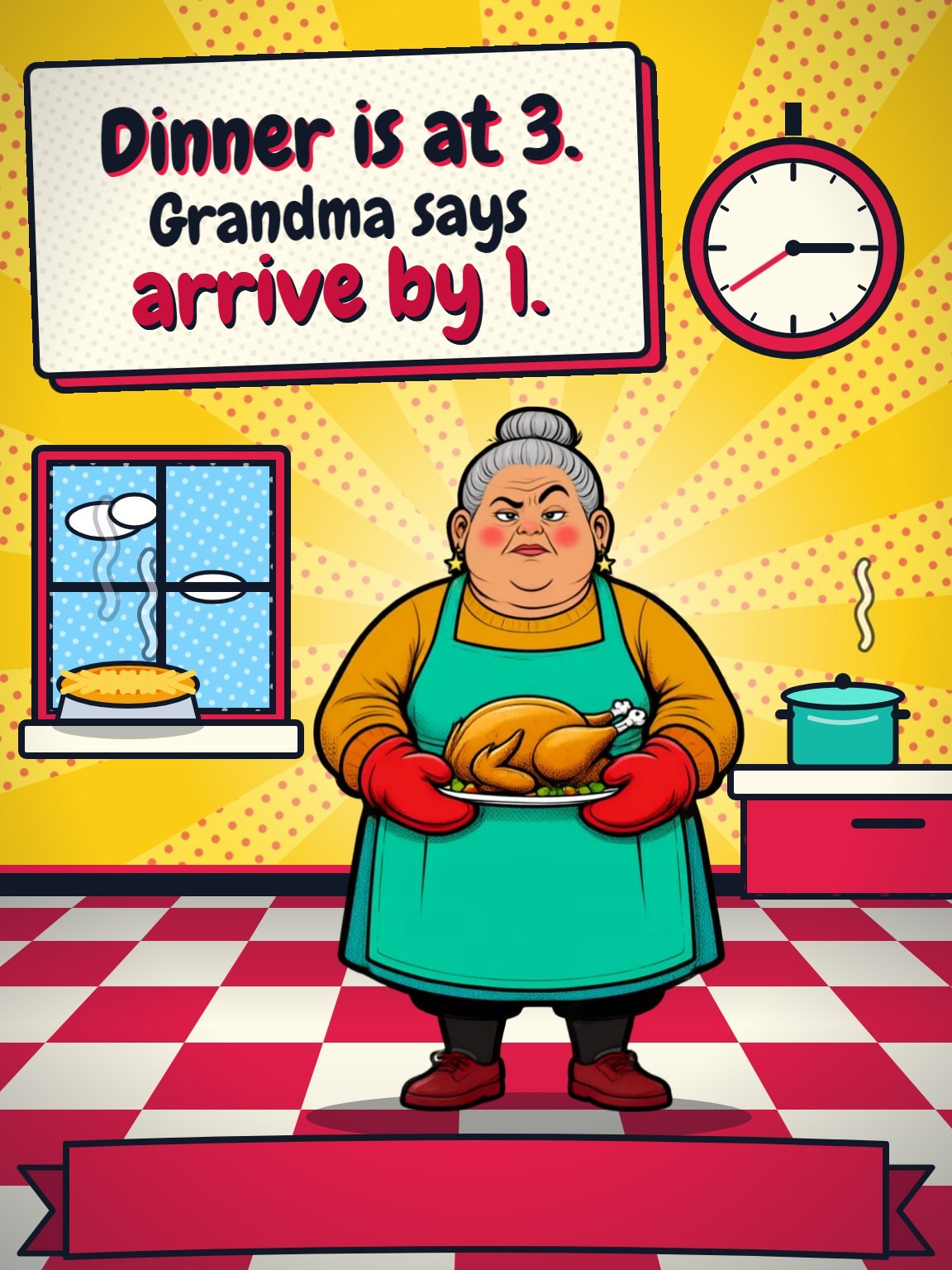 Grandma's Dinner Hour Thanksgiving Card