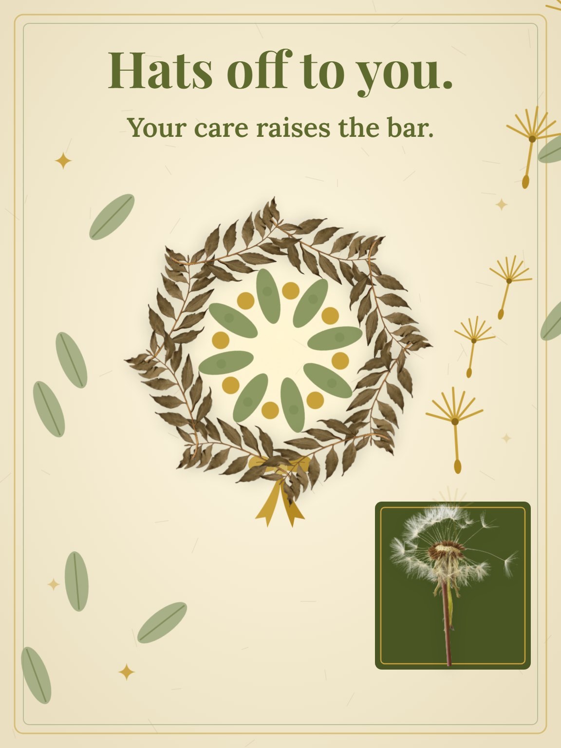 Pressed Laurel Employee Appreciation Card