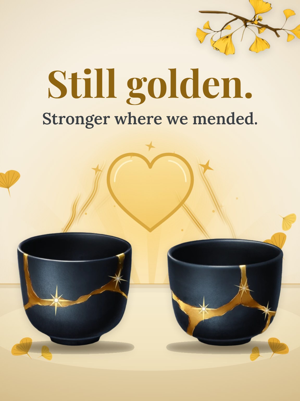 Gold Seam Vessel Wedding Anniversary Card