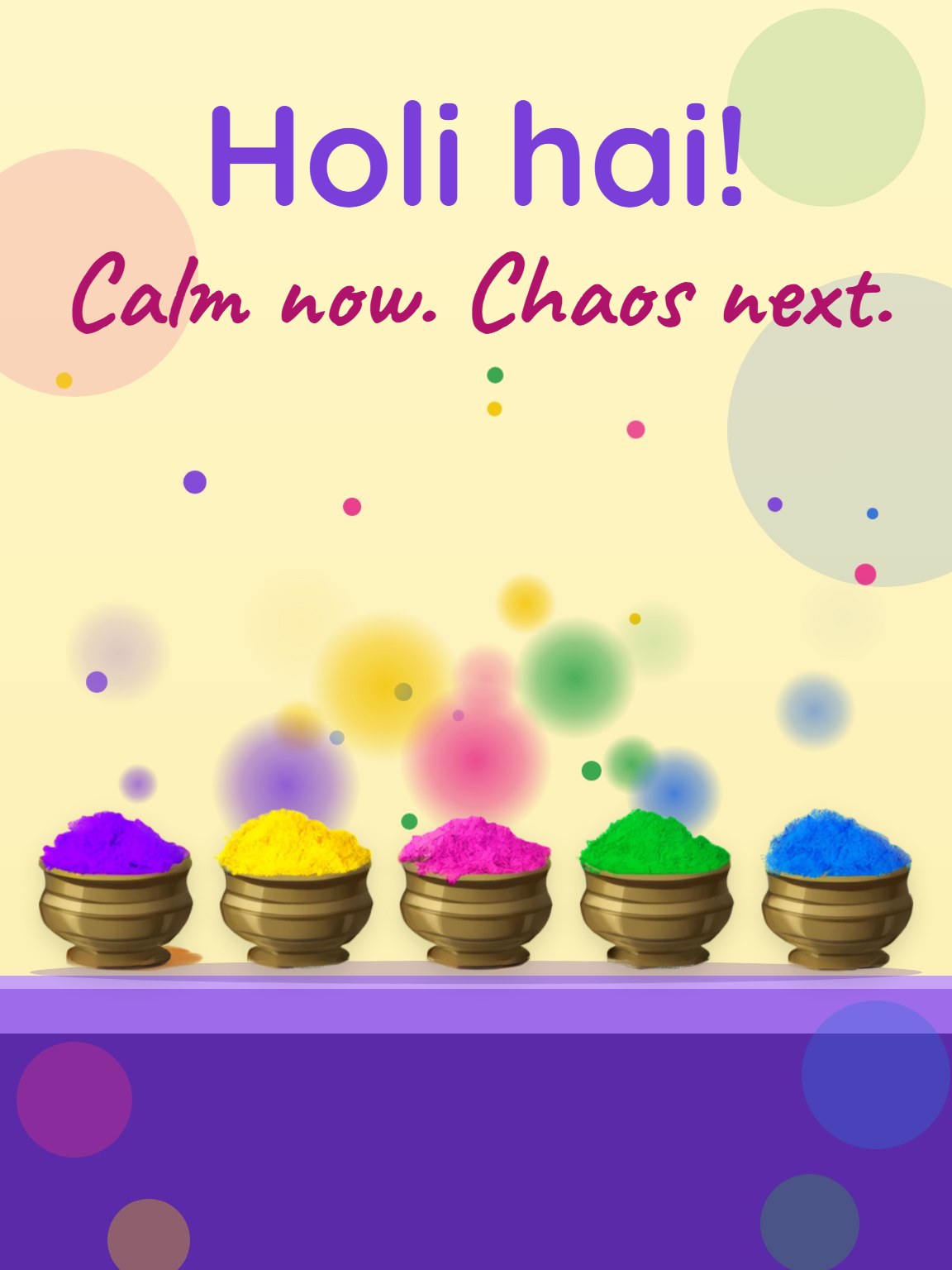 Color Pots on a Ledge Holi Card