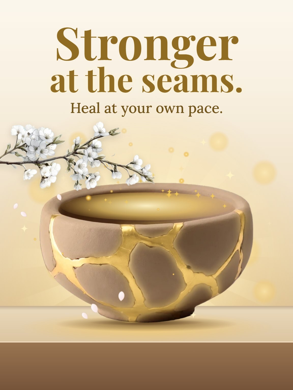 Mended in Gold Strength and Healing Card