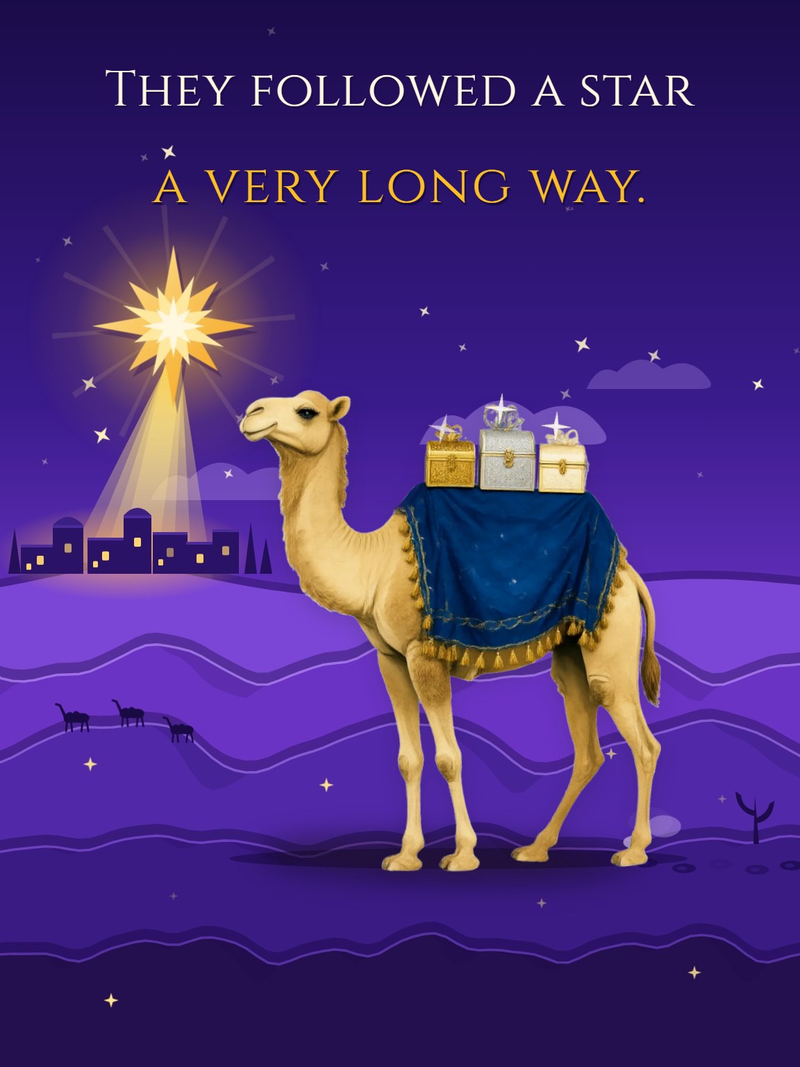 Journey of the Magi Religious Christmas Card