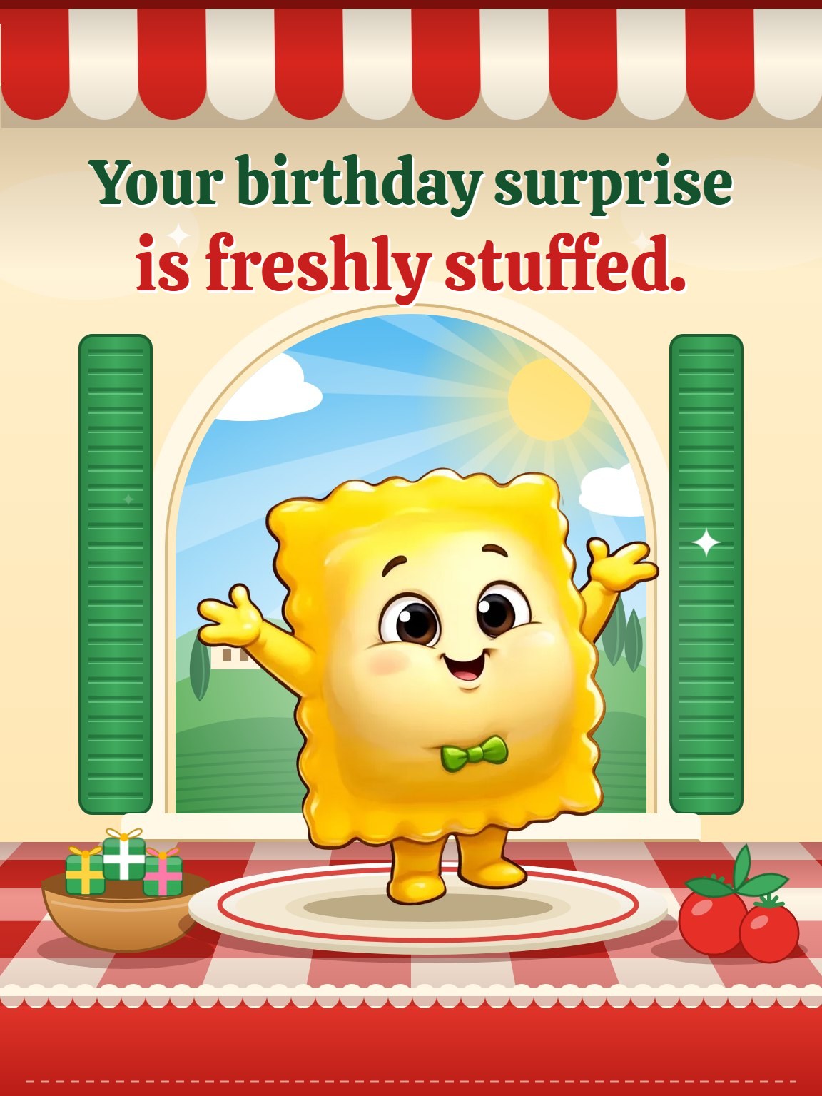 Ravioli Surprise Filling Funny Birthday Card