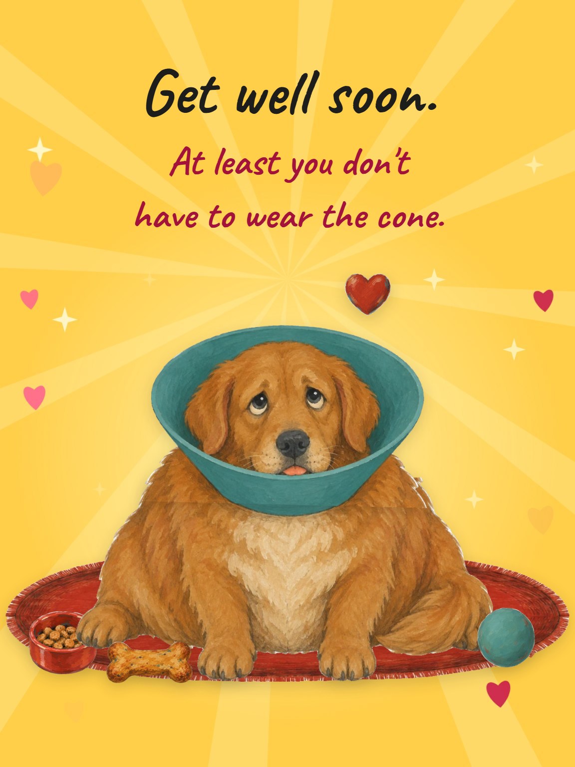 No Cone Required Get Well Card