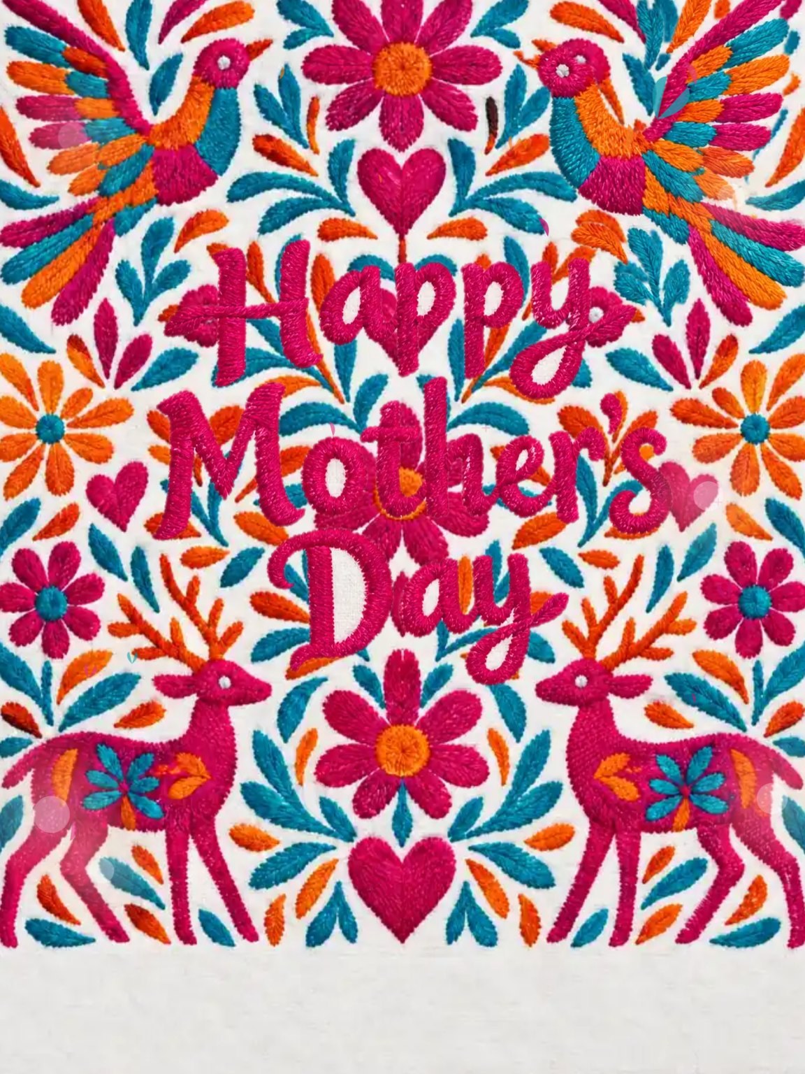 Otomi Embroidery Mother's Day Card