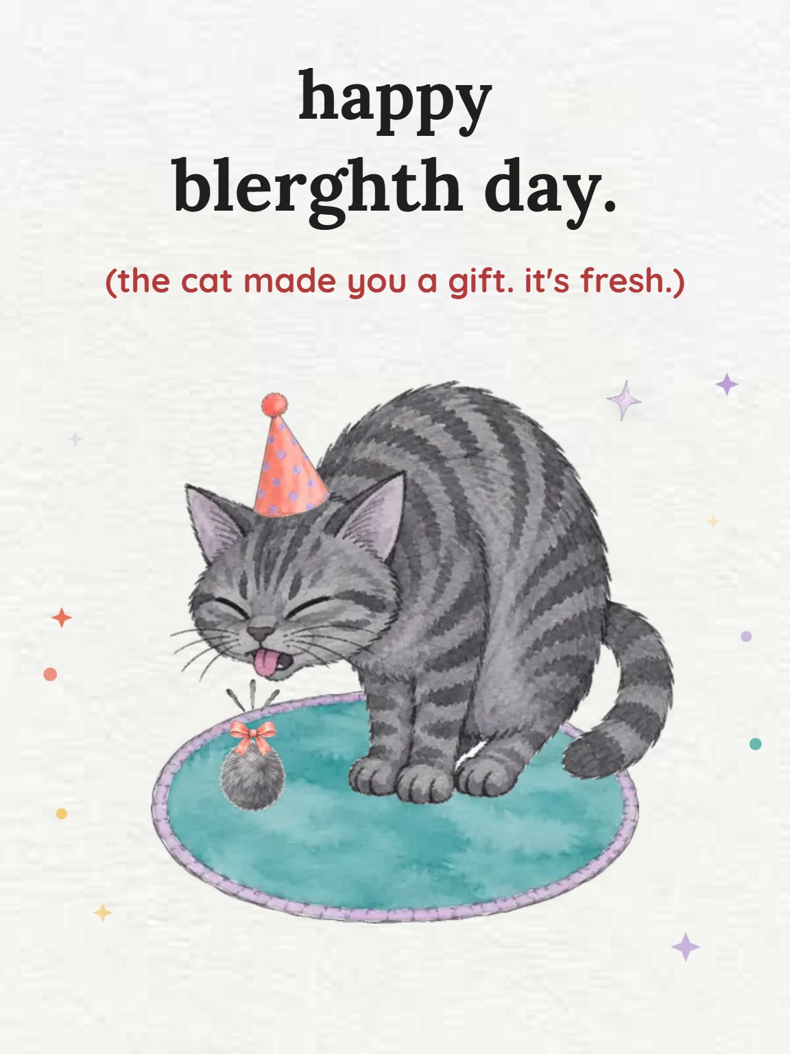 Happy Blerghth Day Funny Birthday Card