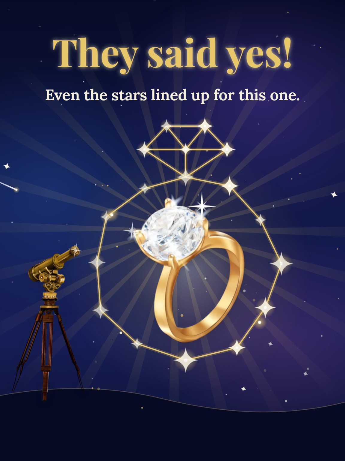 Constellation of Yes Engagement Card