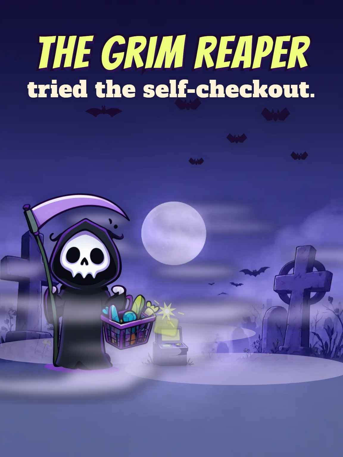 Self-Checkout Reaper Halloween Card