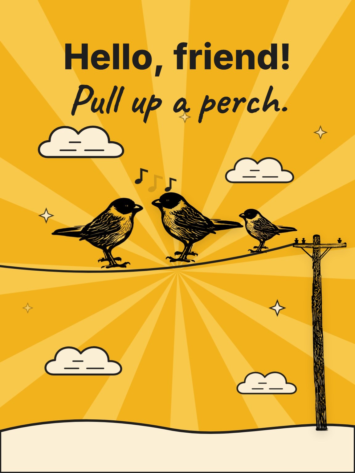Two Birds, One Wire Hello Card