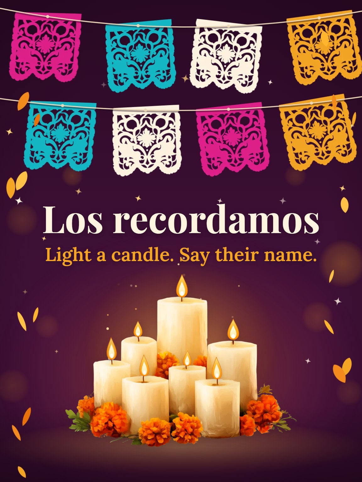 Papel Picado Banners Día de los Muertos Card