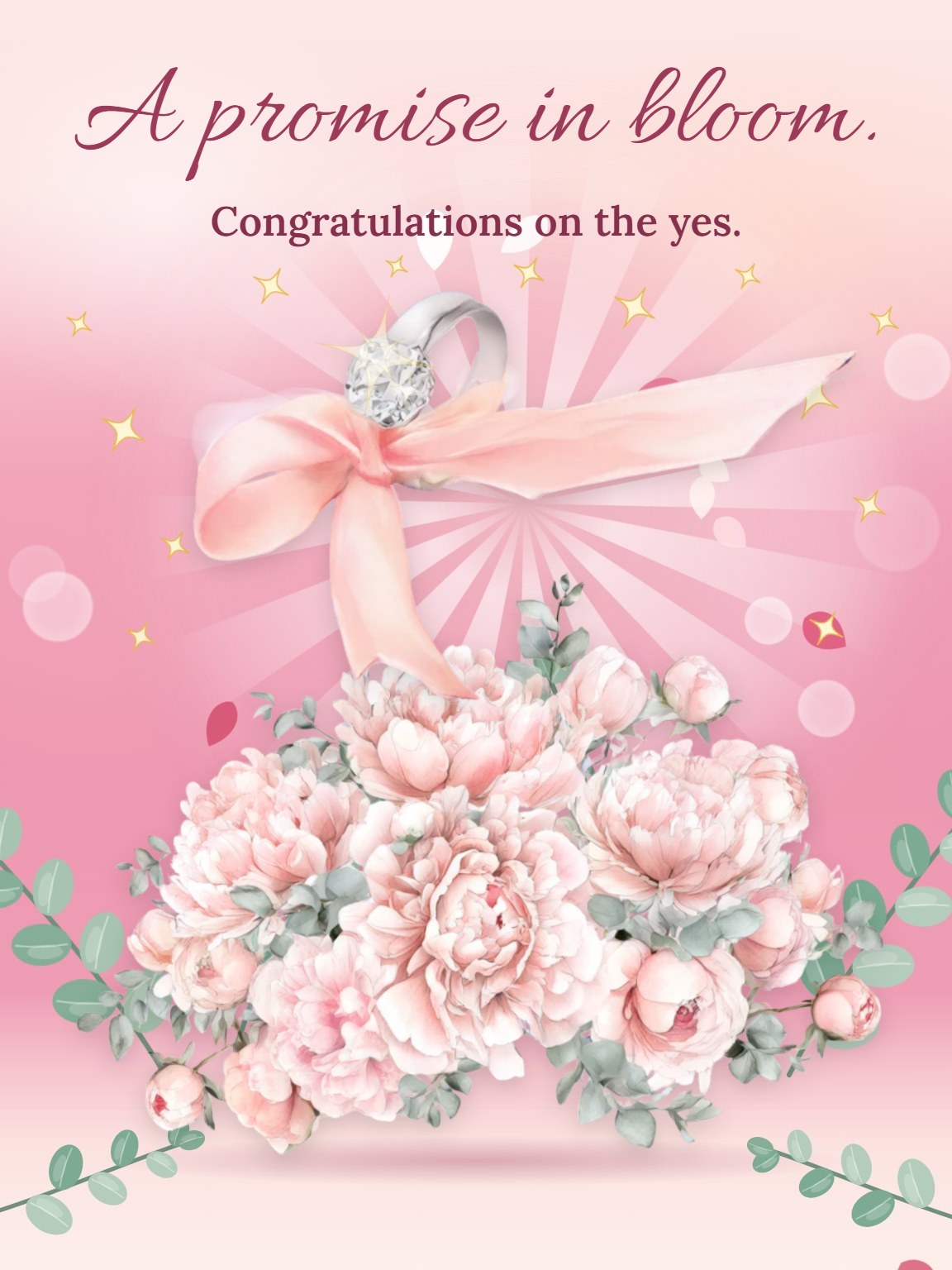 Peonies and a Promise Engagement Card