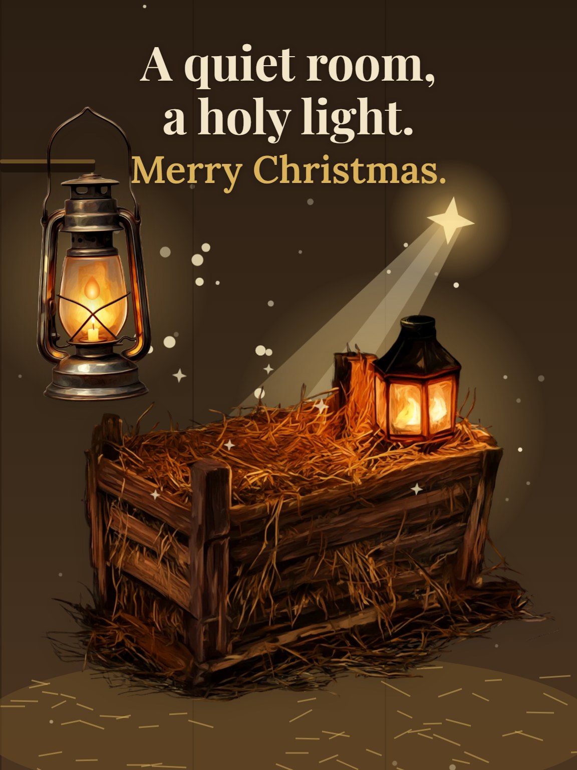 The Quiet Manger Religious Christmas Card