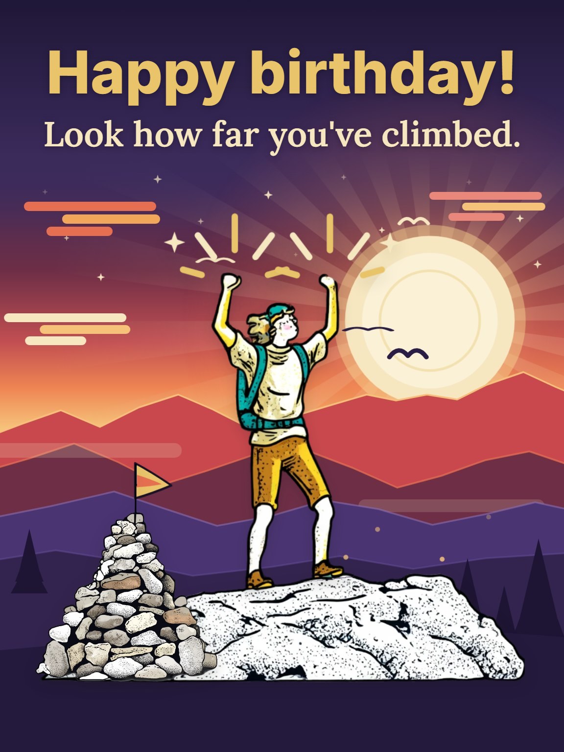 The Long View Milestone Birthday Card