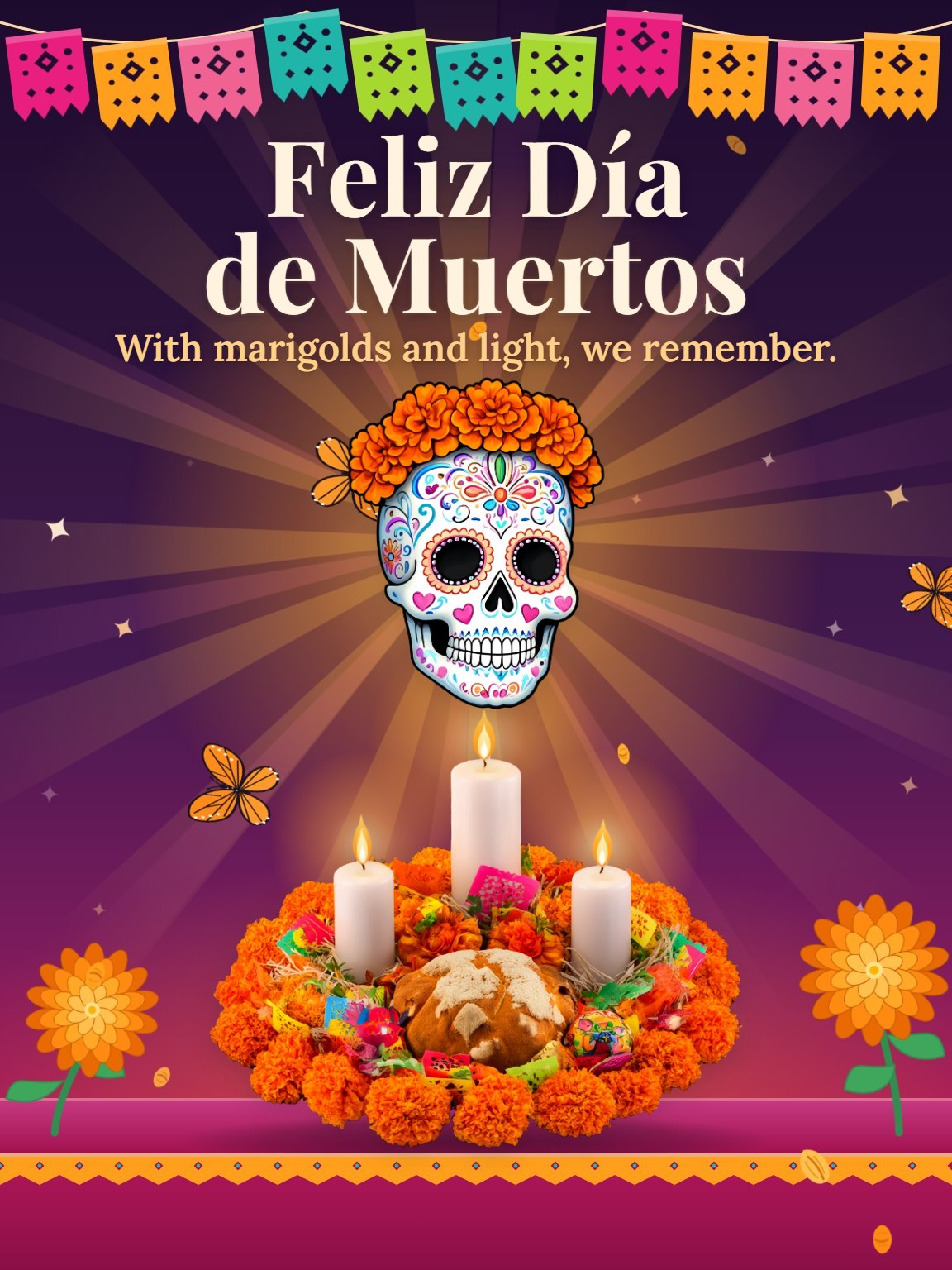 Cempasúchil Ofrenda Día de los Muertos Card