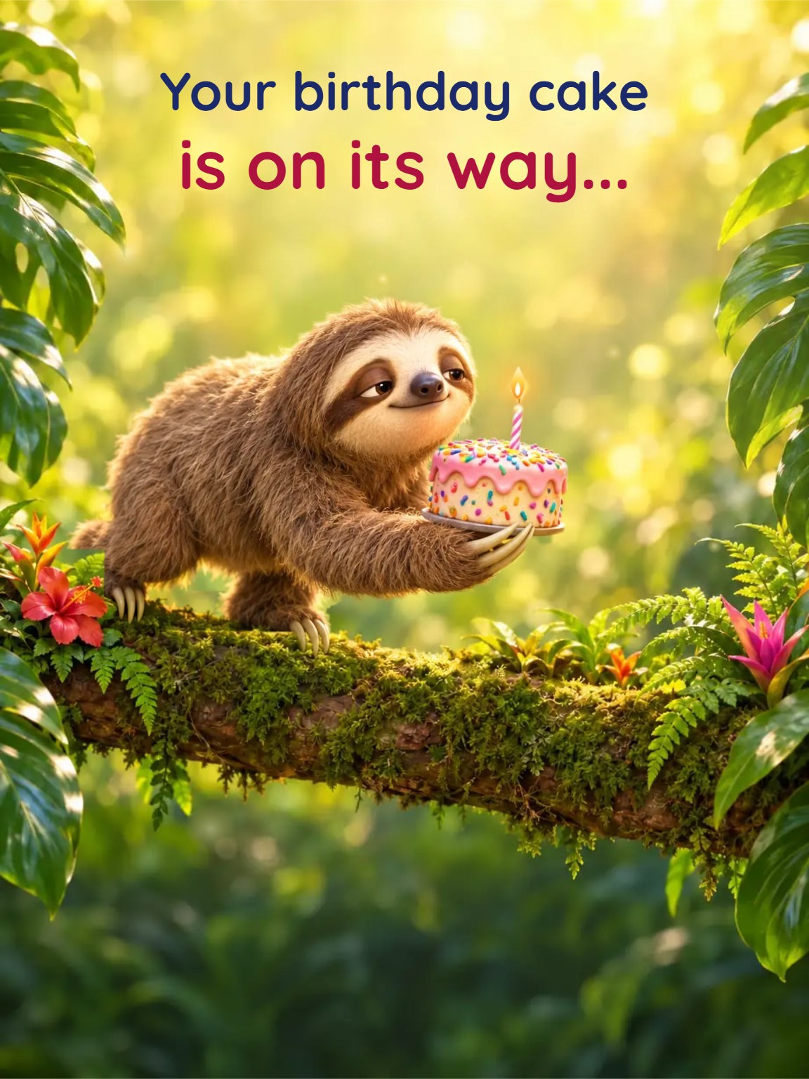 Sloth Delivery Funny Birthday Card