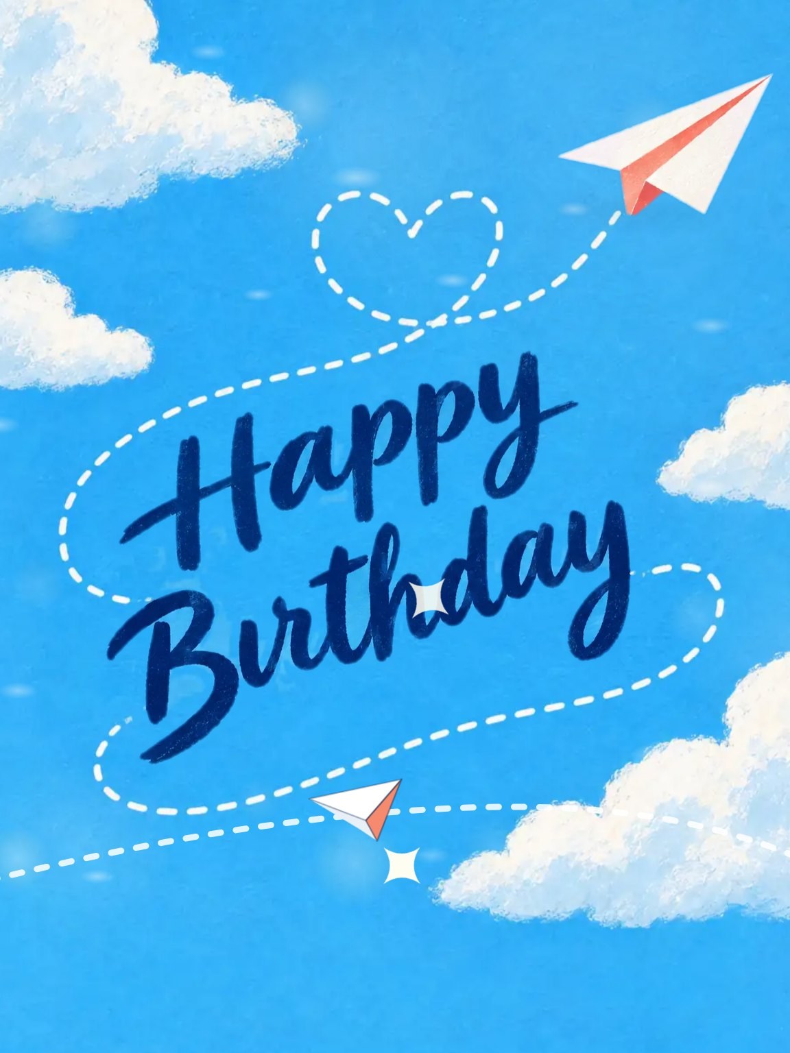 Paper Plane Birthday Card