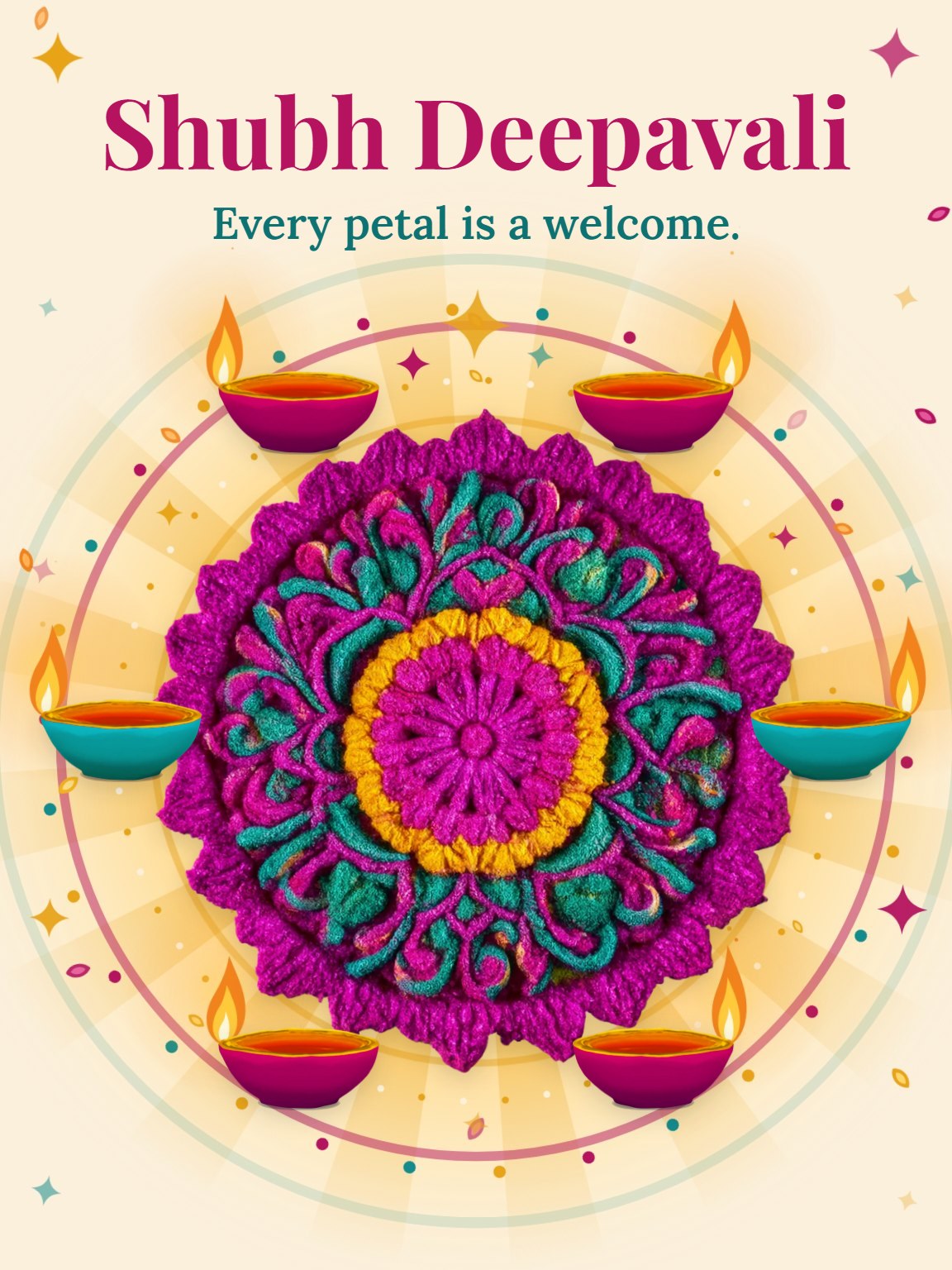 Rangoli in Bloom Diwali Card