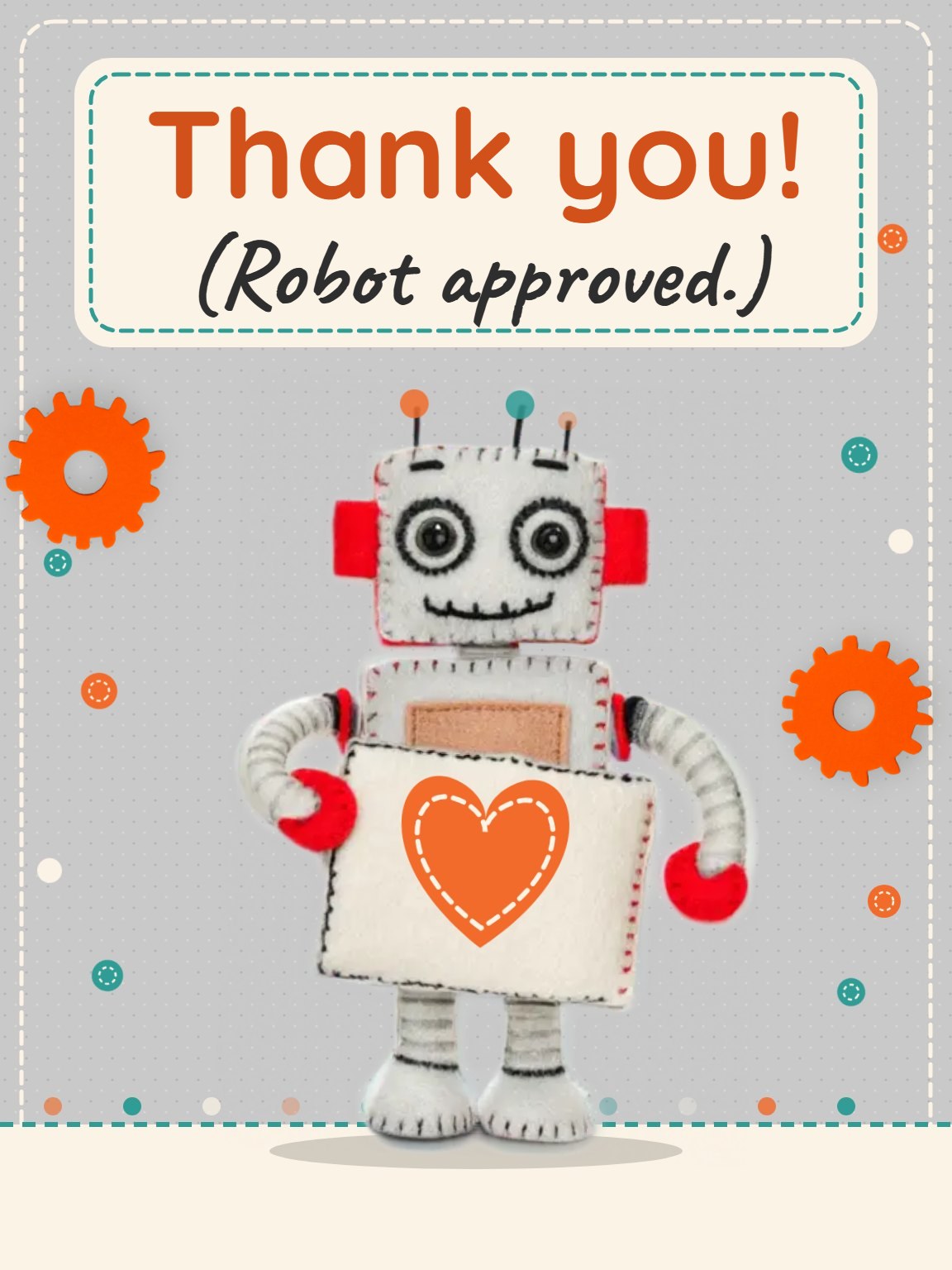 Little Robot Kids Thank You Card