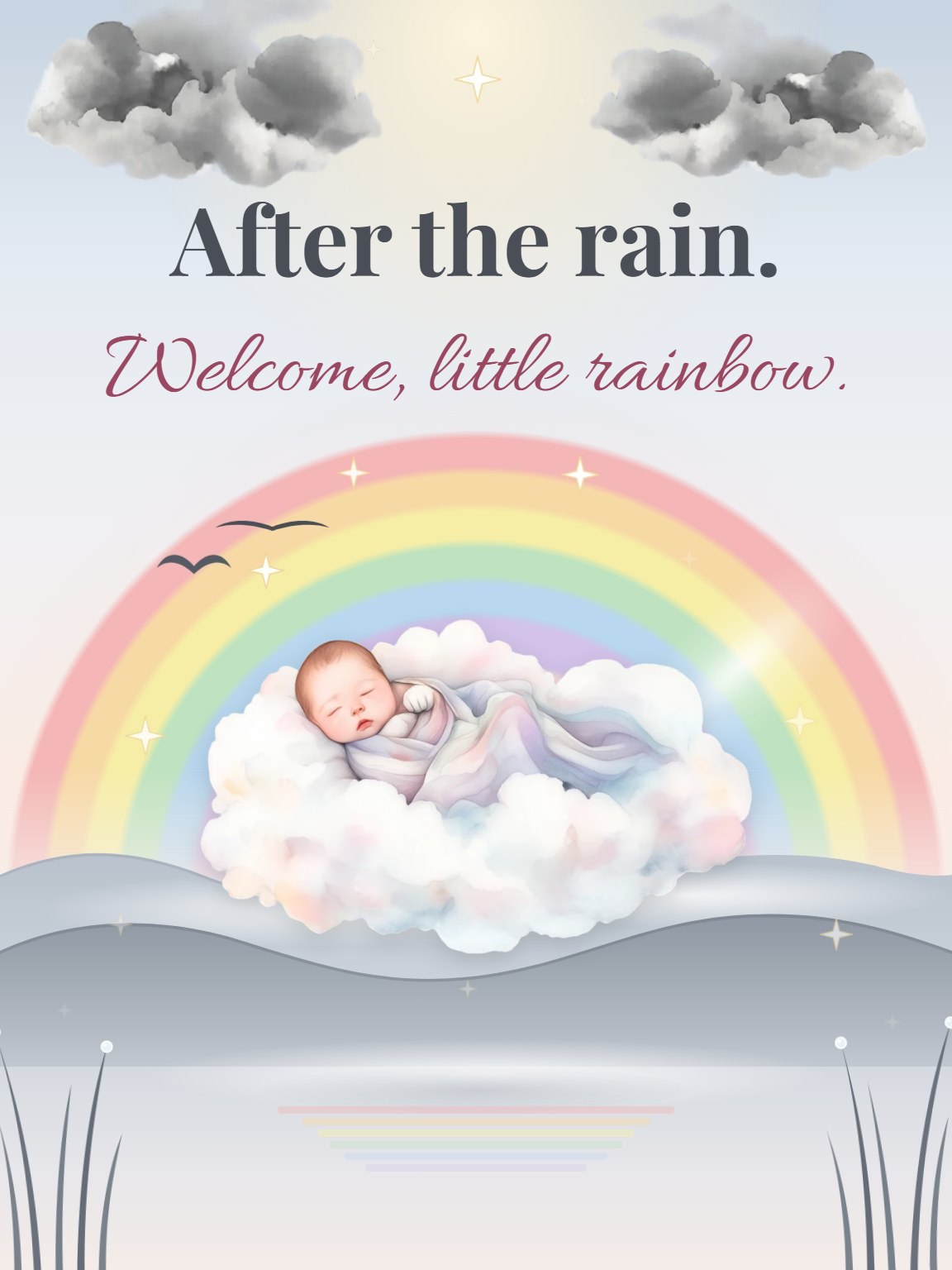 After the Rain Rainbow Baby Card