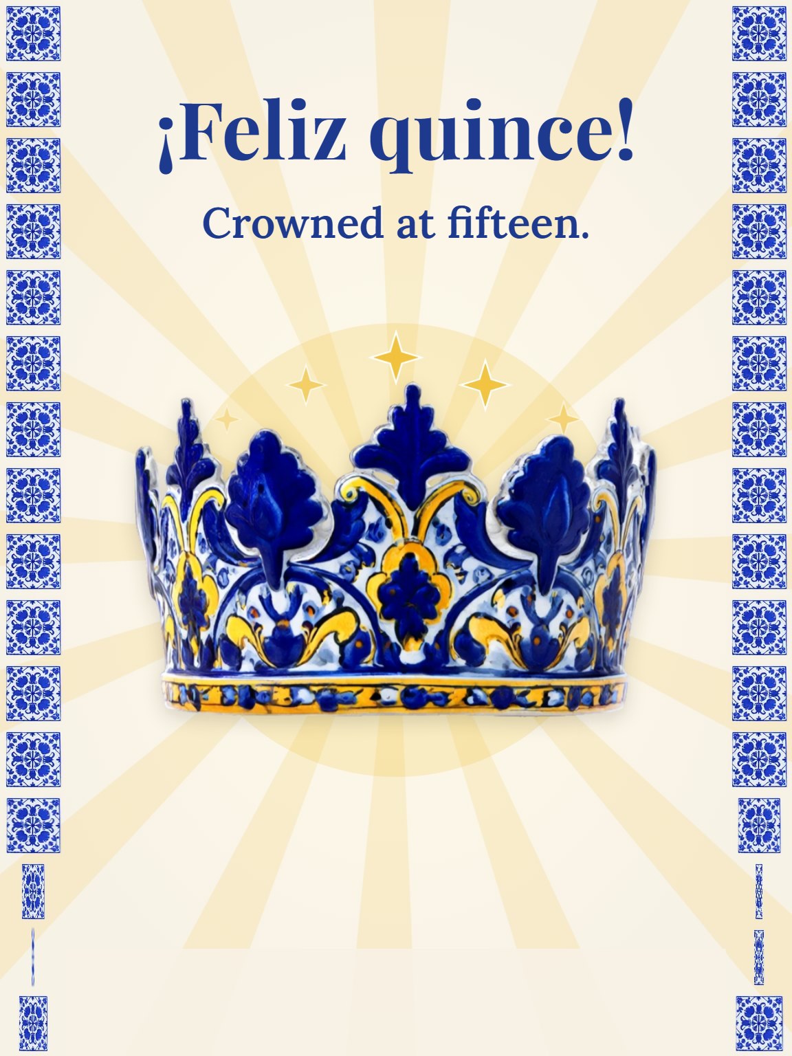 Talavera Crown Quinceañera Card