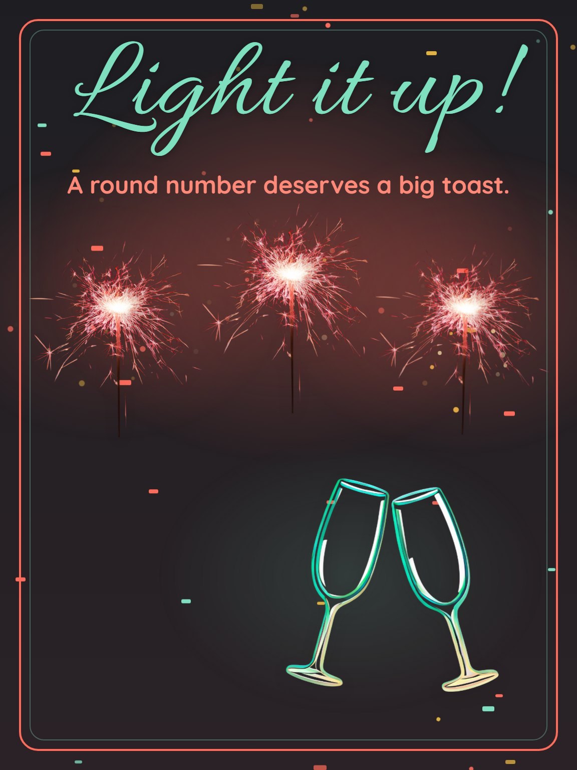 Sparkler Toast Milestone Birthday Card