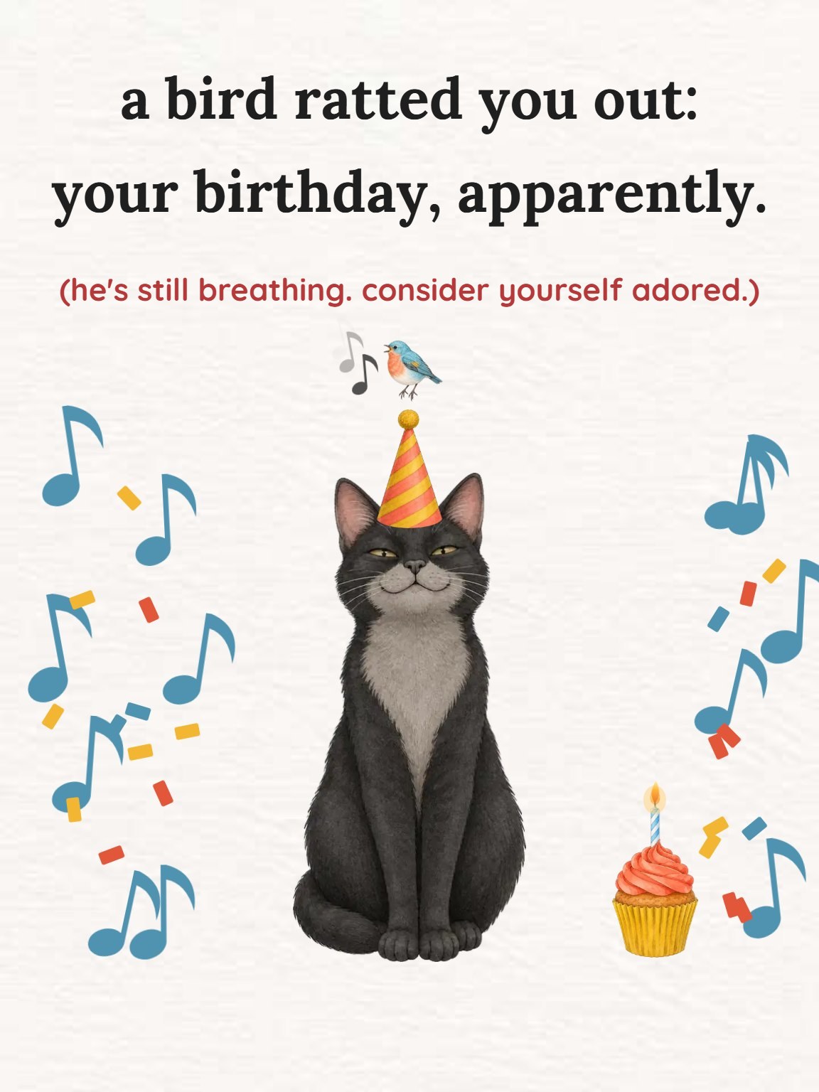 A Talking Bird Funny Birthday Card