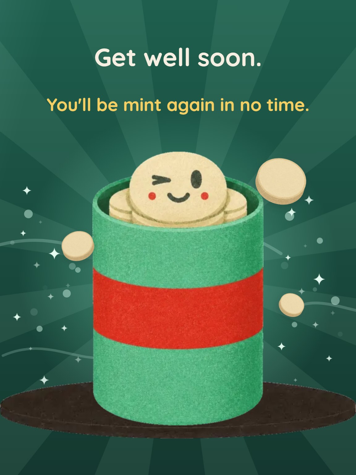 Mint Again Soon Get Well Card