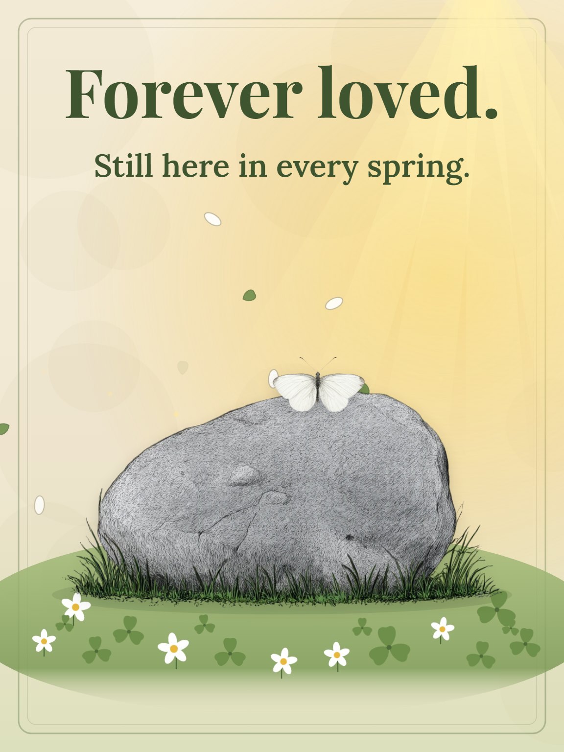 A Stone in the Garden Pet Sympathy Card