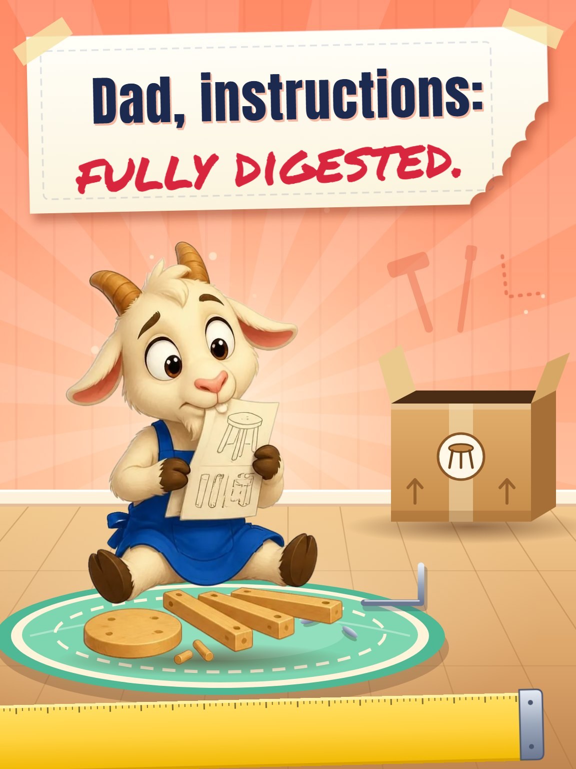 Instruction Hat Dad Birthday Card