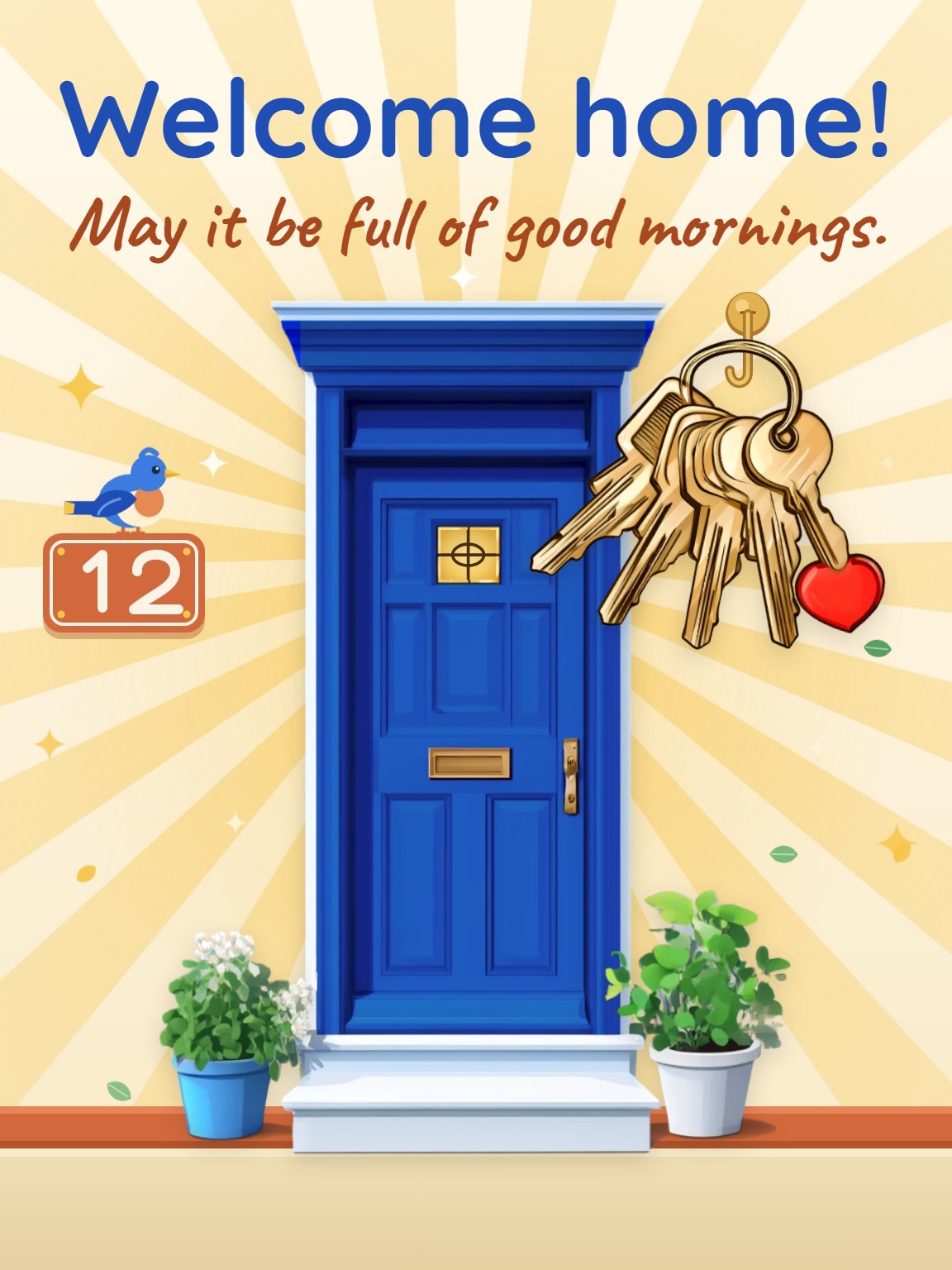 Keys to the Blue Door New Home Card