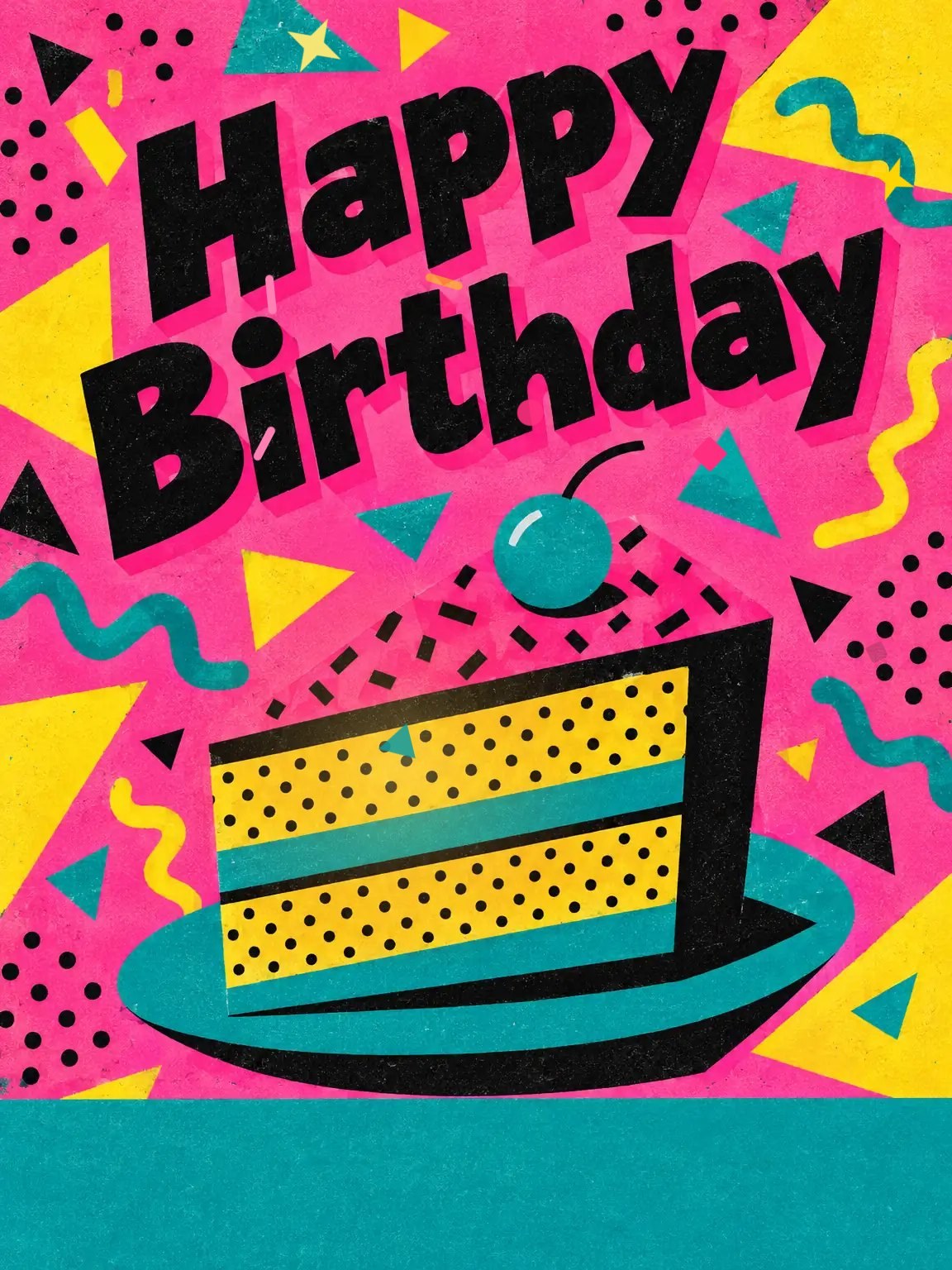 Memphis Party Birthday Card